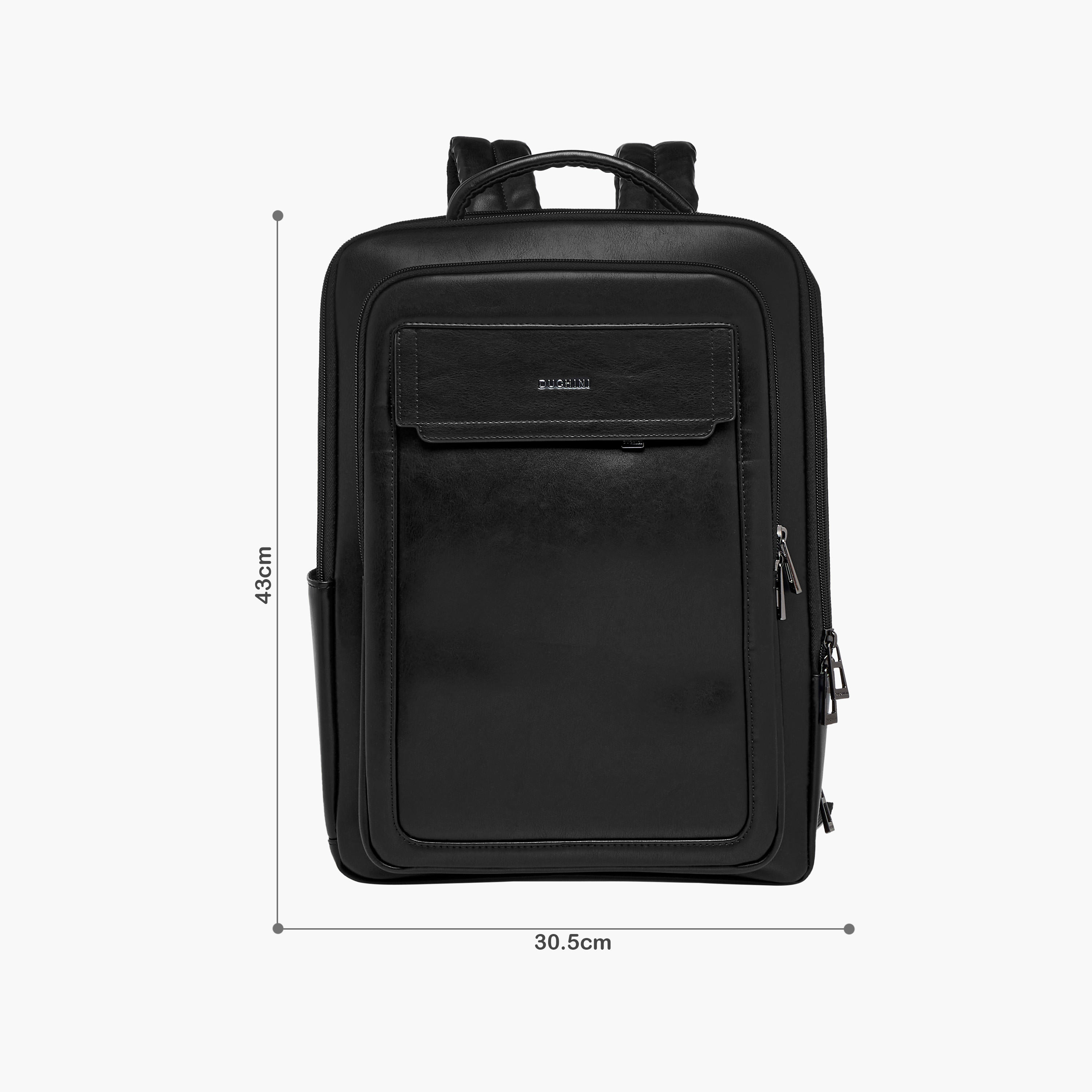 Duchini Solid Backpack with Top Handle and Zip Closure - 31x17x43 cm-men-bags-image-2