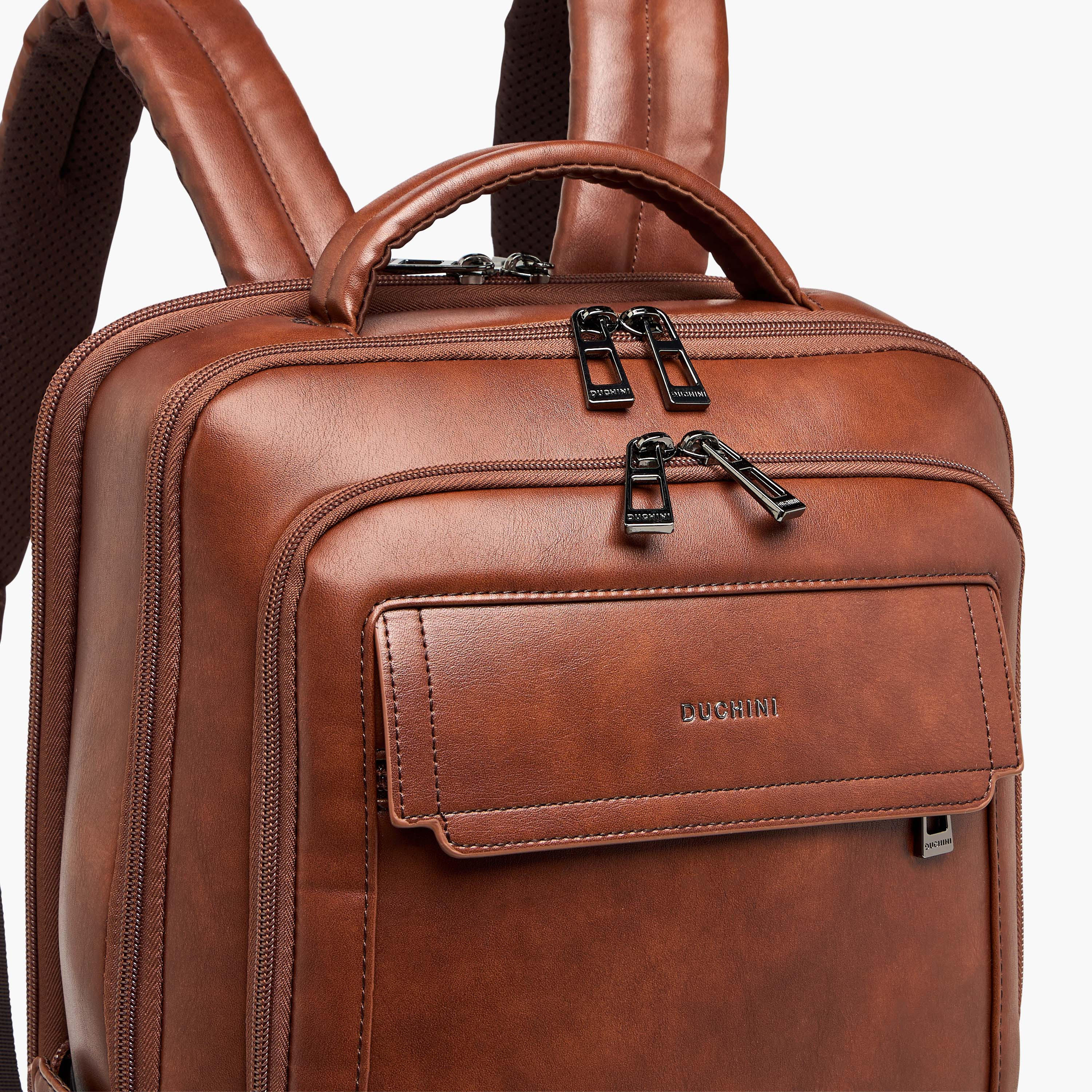 Duchini Solid Backpack with Top Handle and Zip Closure - 31x17x43 cm-men-bags-image-5