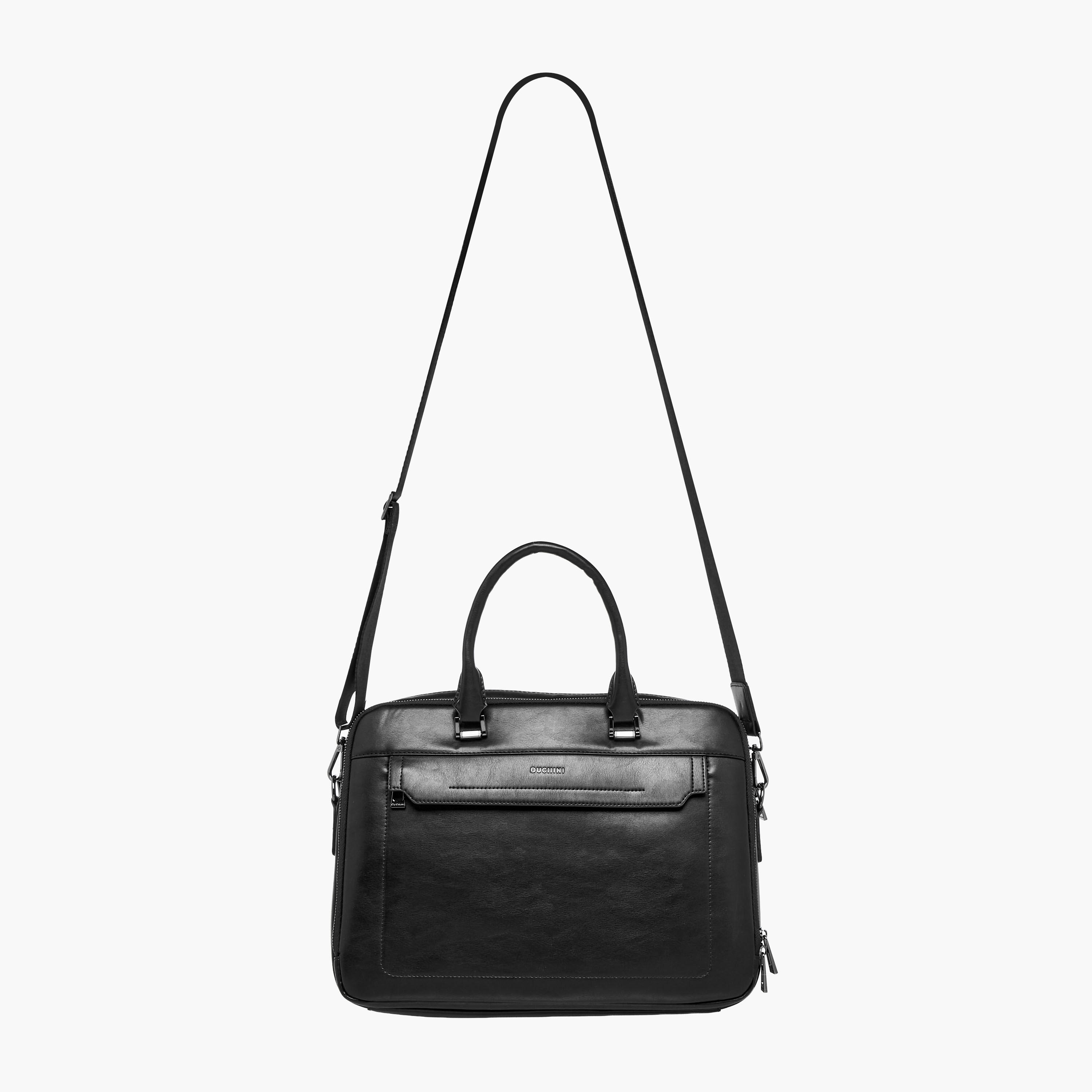 شنطة لابتوب سادة بحزام قابل للفصل وسحاب إغلاق من دوتشيني-men-bags-image-3