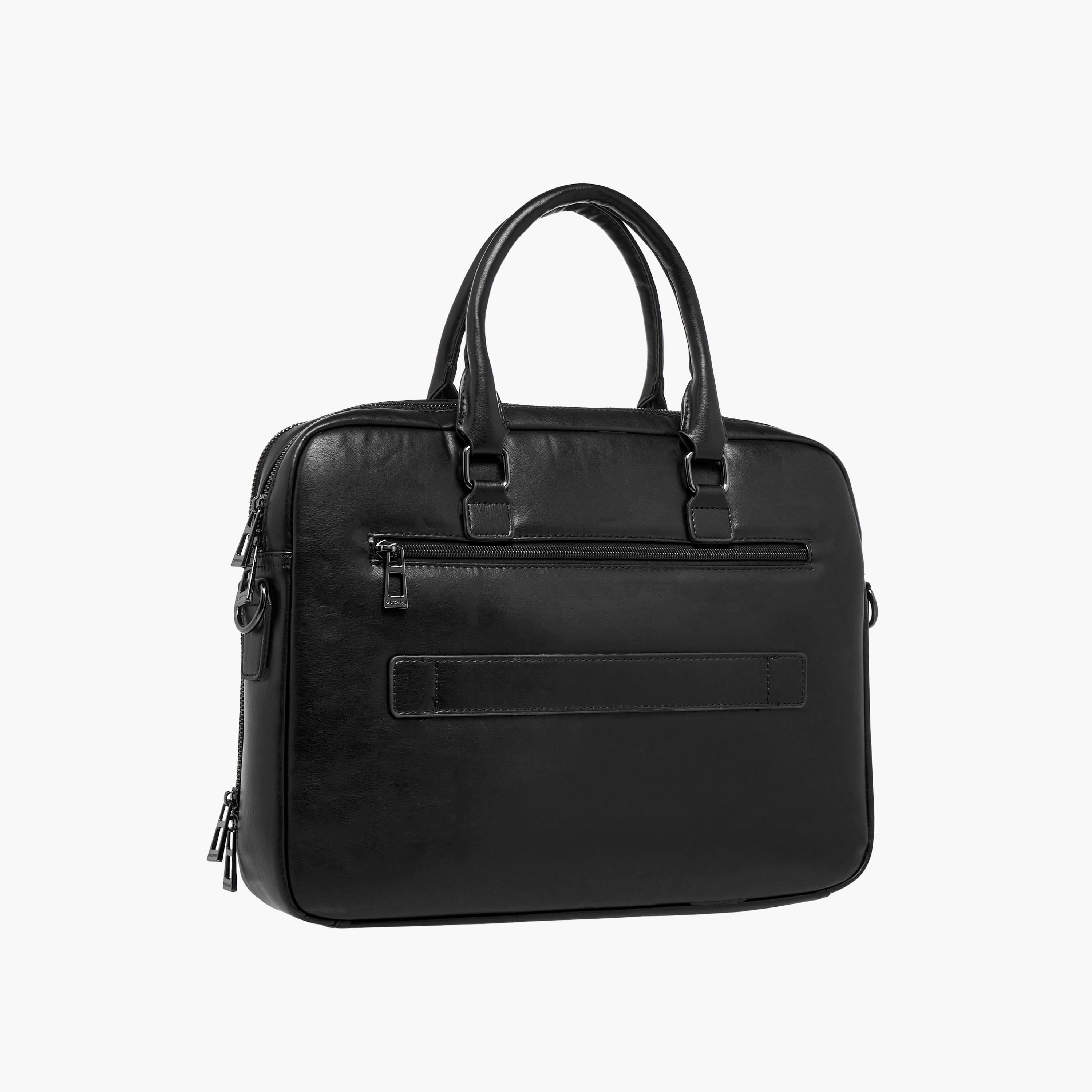 شنطة لابتوب سادة بحزام قابل للفصل وسحاب إغلاق من دوتشيني-men-bags-image-4