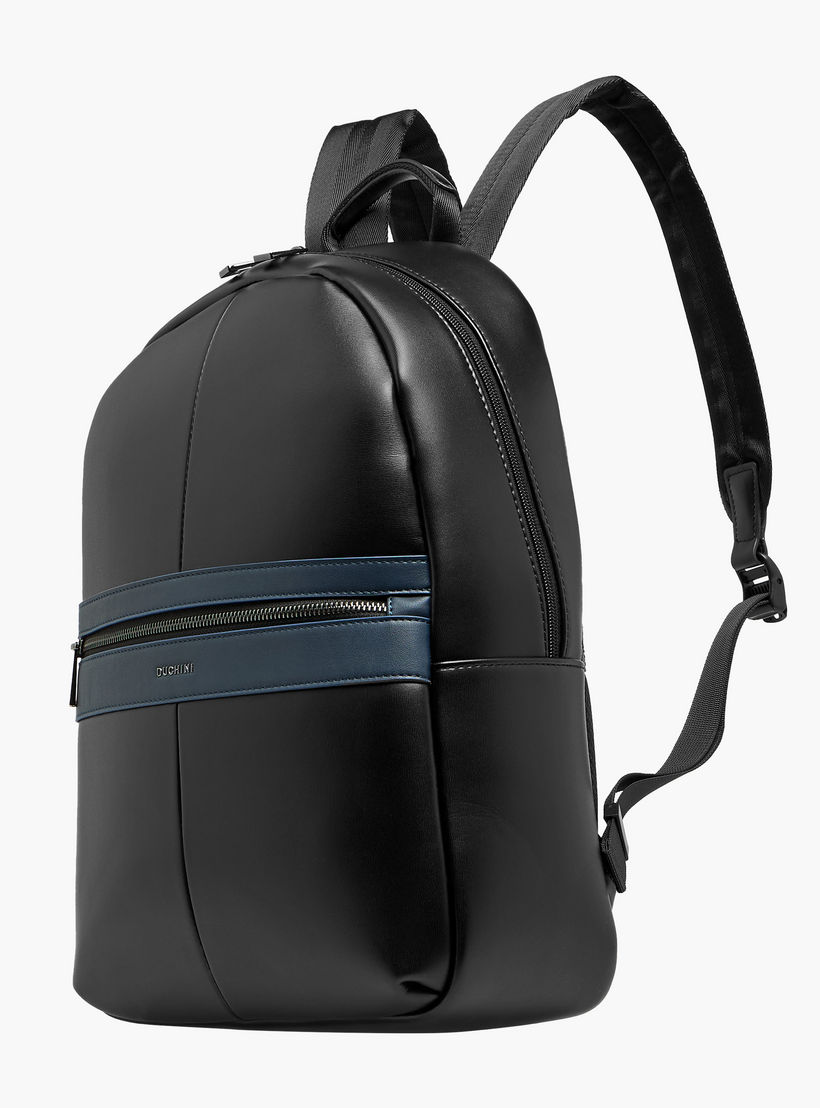 Duchini Solid Backpack with Adjustable Straps and Zip Closure - 31x17x43 cm-men-bags-image-3