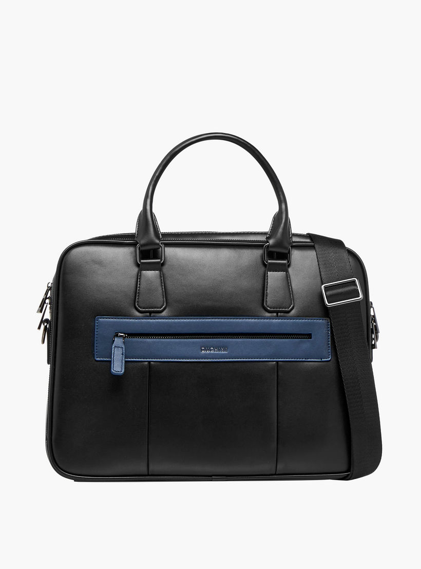 شنطة لابتوب سادة بحزام قابل للفصل وسحاب إغلاق من دوتشيني-men-bags-image-1