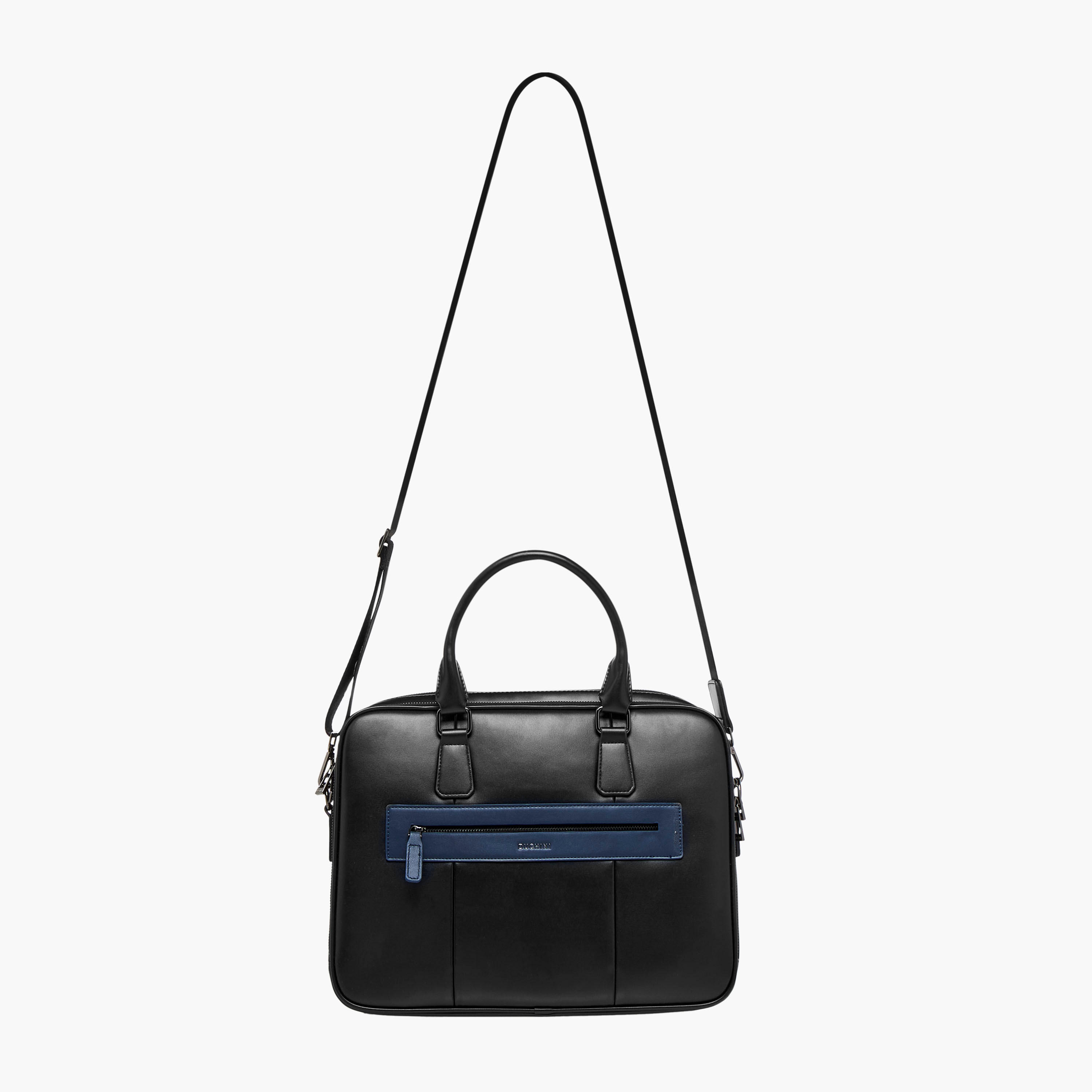 Duchini Solid Laptop Bag with Detachable Strap and Zip Closure-men-bags-image-3
