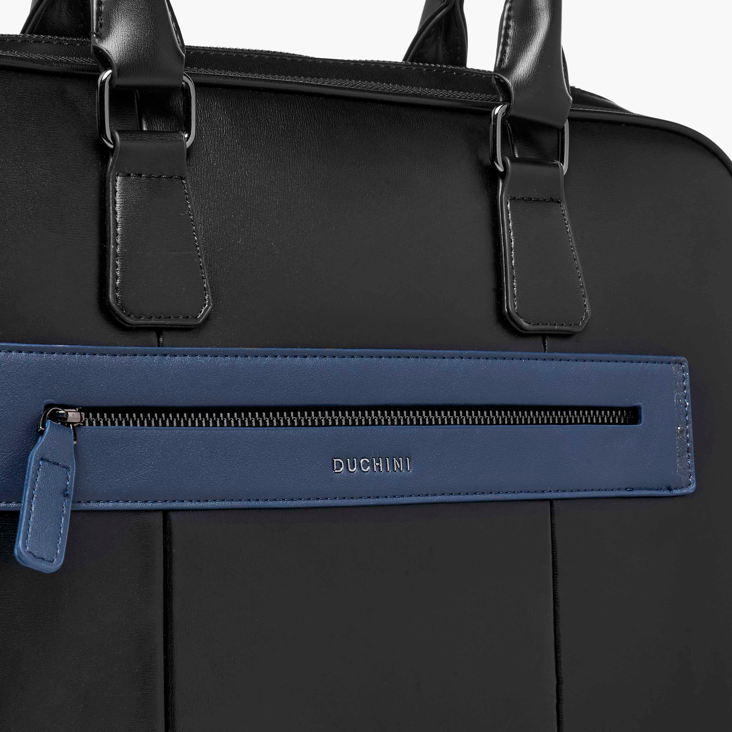 شنطة لابتوب سادة بحزام قابل للفصل وسحاب إغلاق من دوتشيني-men-bags-image-5