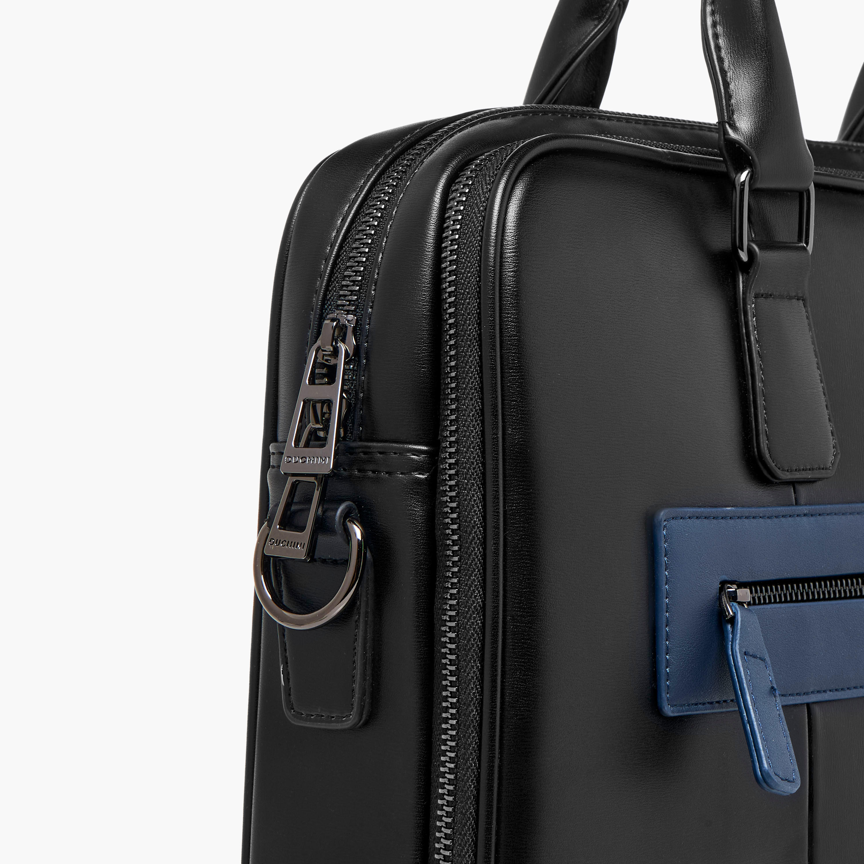 Duchini Solid Laptop Bag with Detachable Strap and Zip Closure-men-bags-image-6