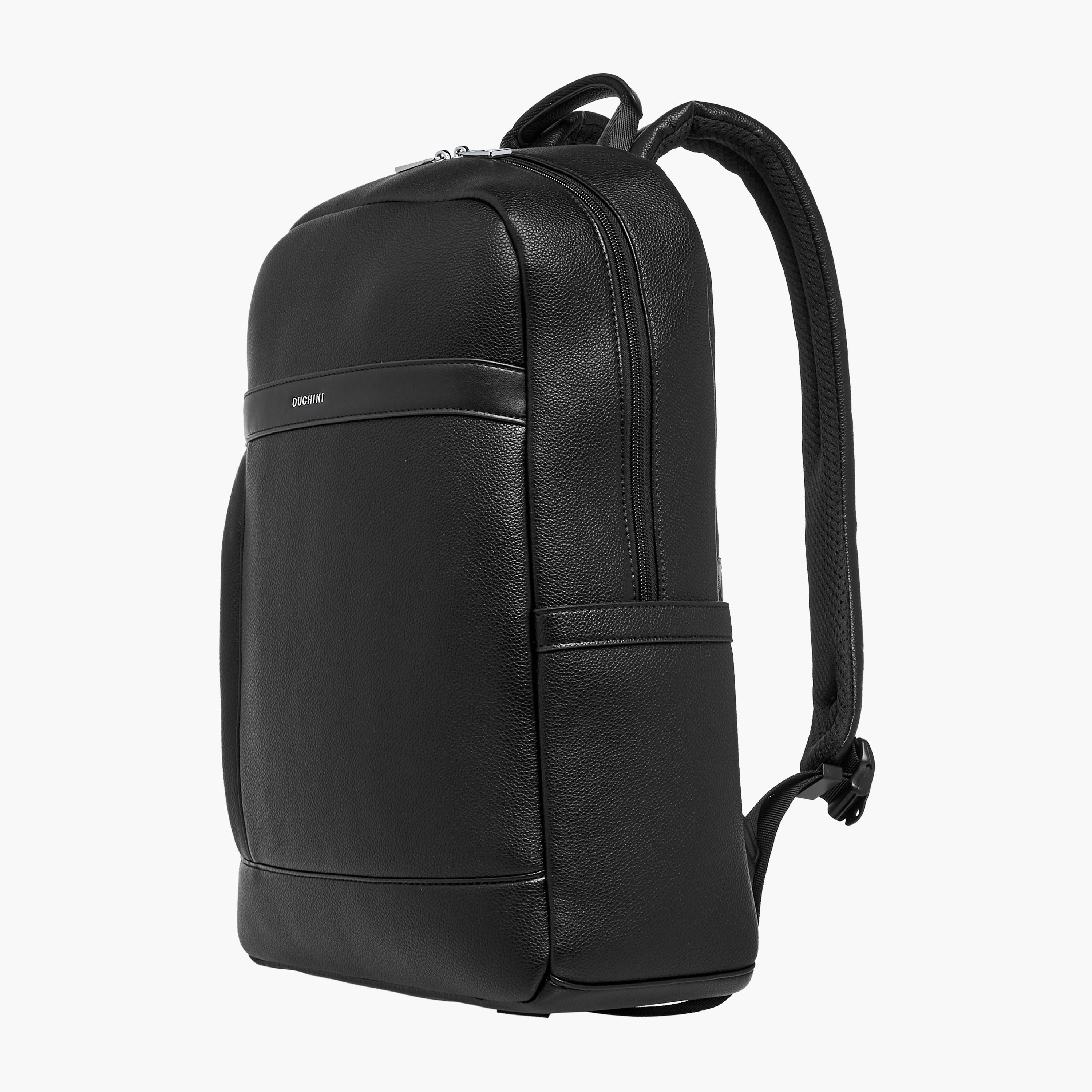 Duchini Solid Backpack with Adjustable Straps and Zip Closure - 31x17x43 cm-men-bags-image-3