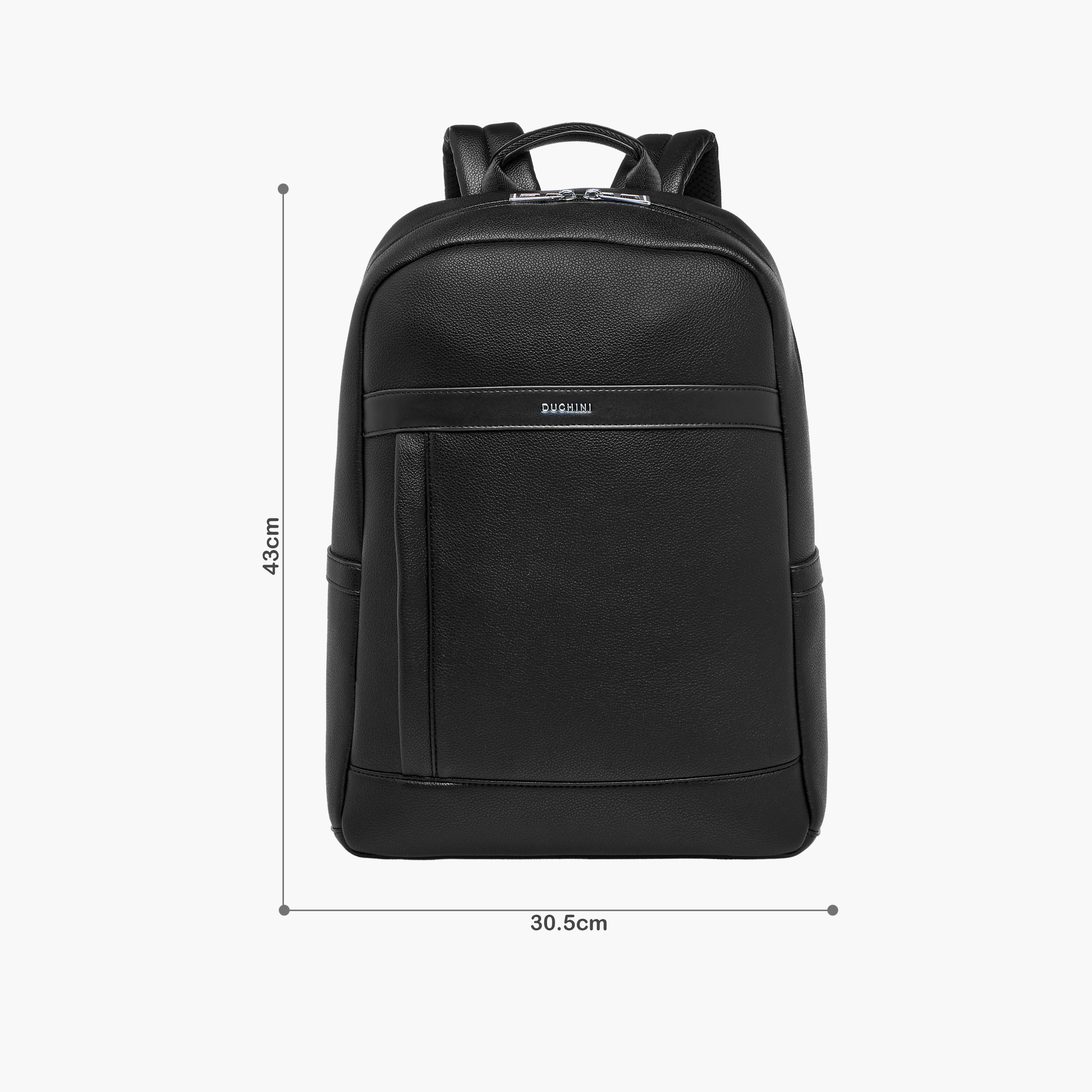 Duchini Solid Backpack with Adjustable Straps and Zip Closure - 31x17x43 cm-men-bags-image-2