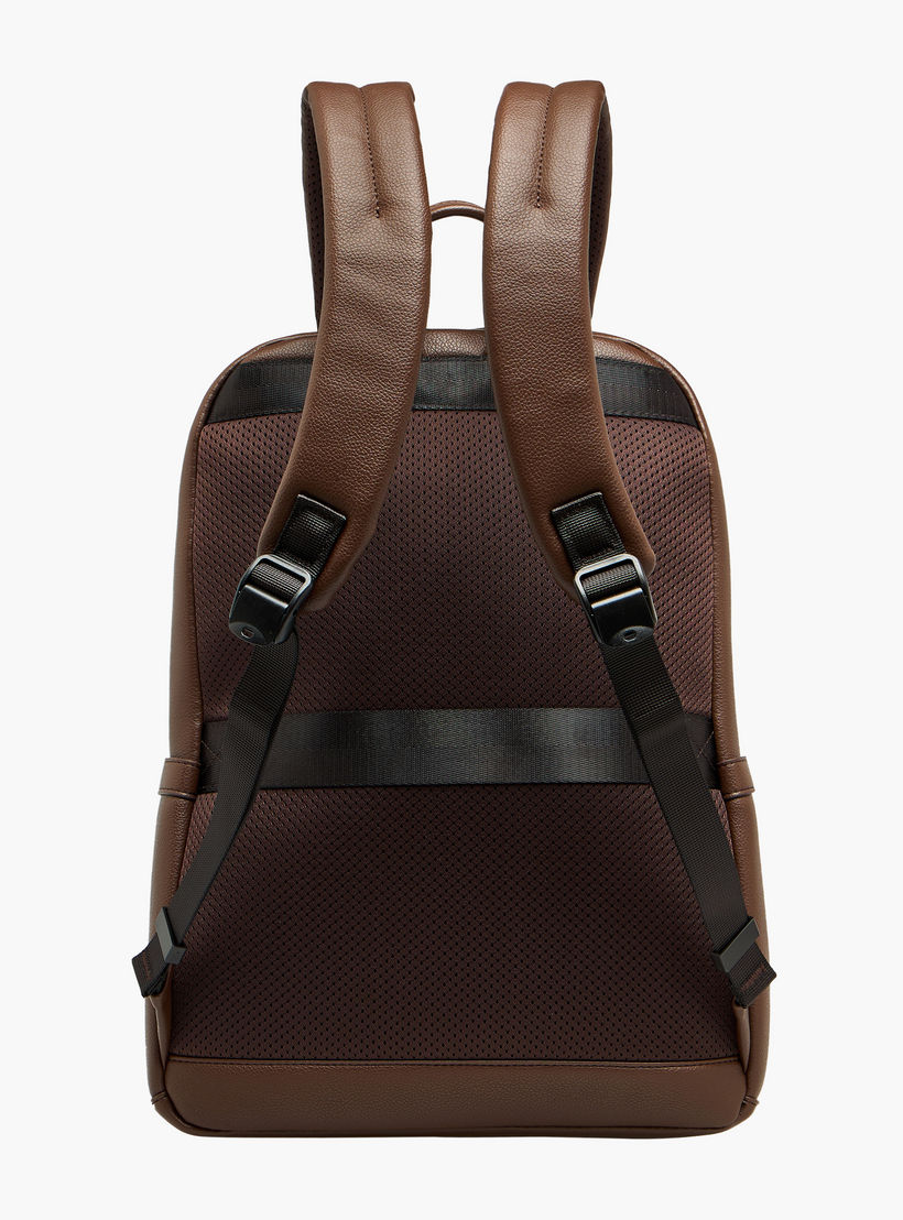 Duchini Solid Backpack with Adjustable Straps and Zip Closure - 31x17x43 cm-men-bags-image-4