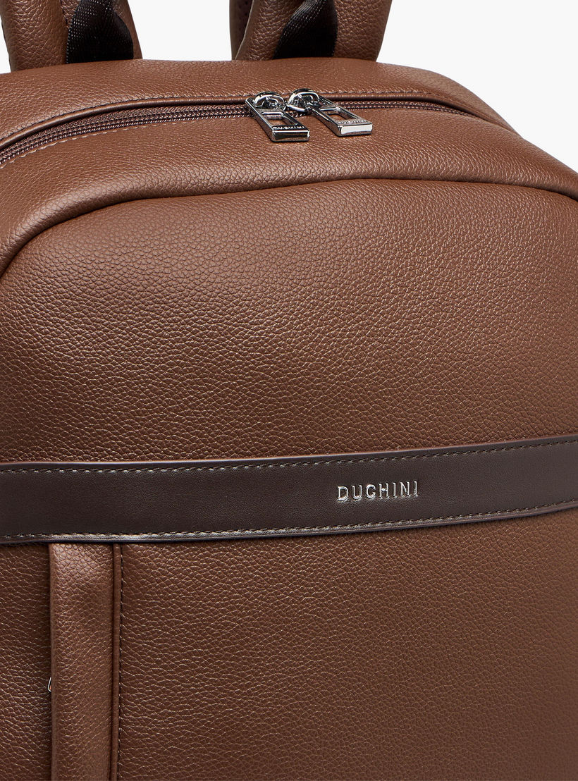 Duchini Solid Backpack with Adjustable Straps and Zip Closure - 31x17x43 cm-men-bags-image-5