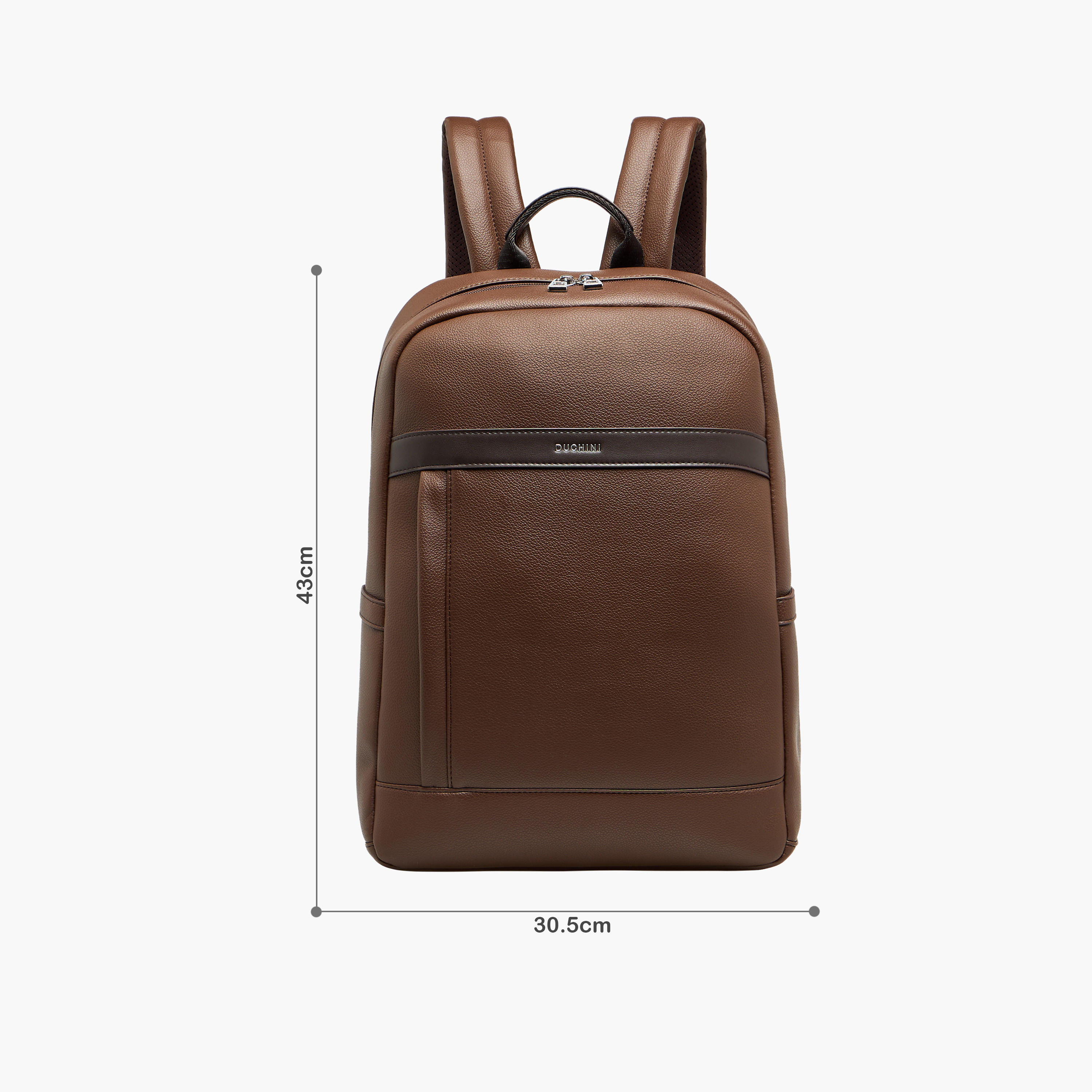 Duchini Solid Backpack with Adjustable Straps and Zip Closure - 31x17x43 cm-men-bags-image-2