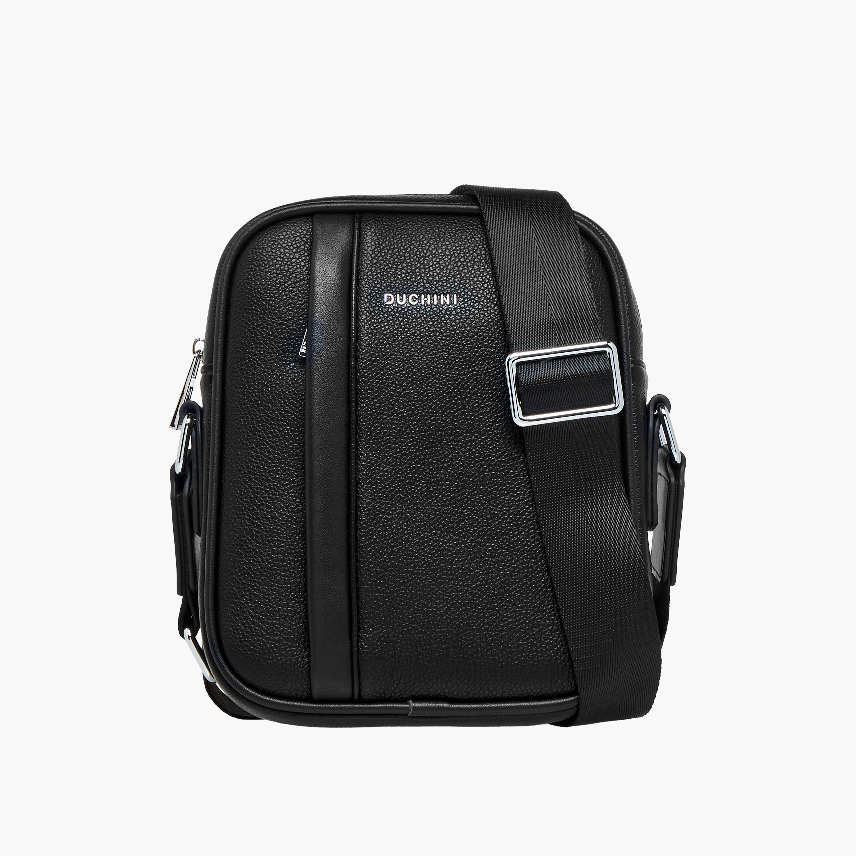 Duchini Solid Crossbody Bag with Adjustable Strap-men-bags-image-1