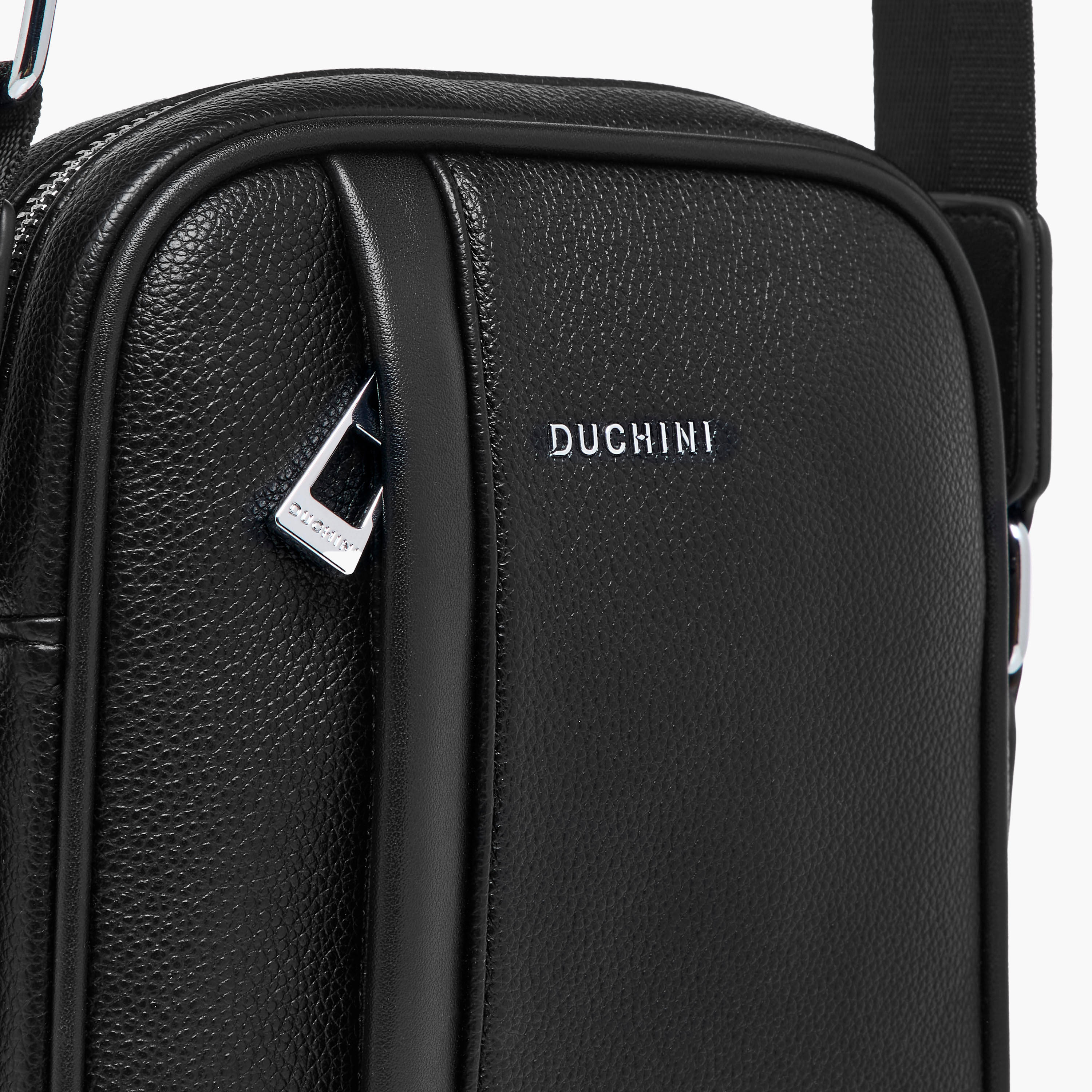 Duchini Solid Crossbody Bag with Adjustable Strap-men-bags-image-5