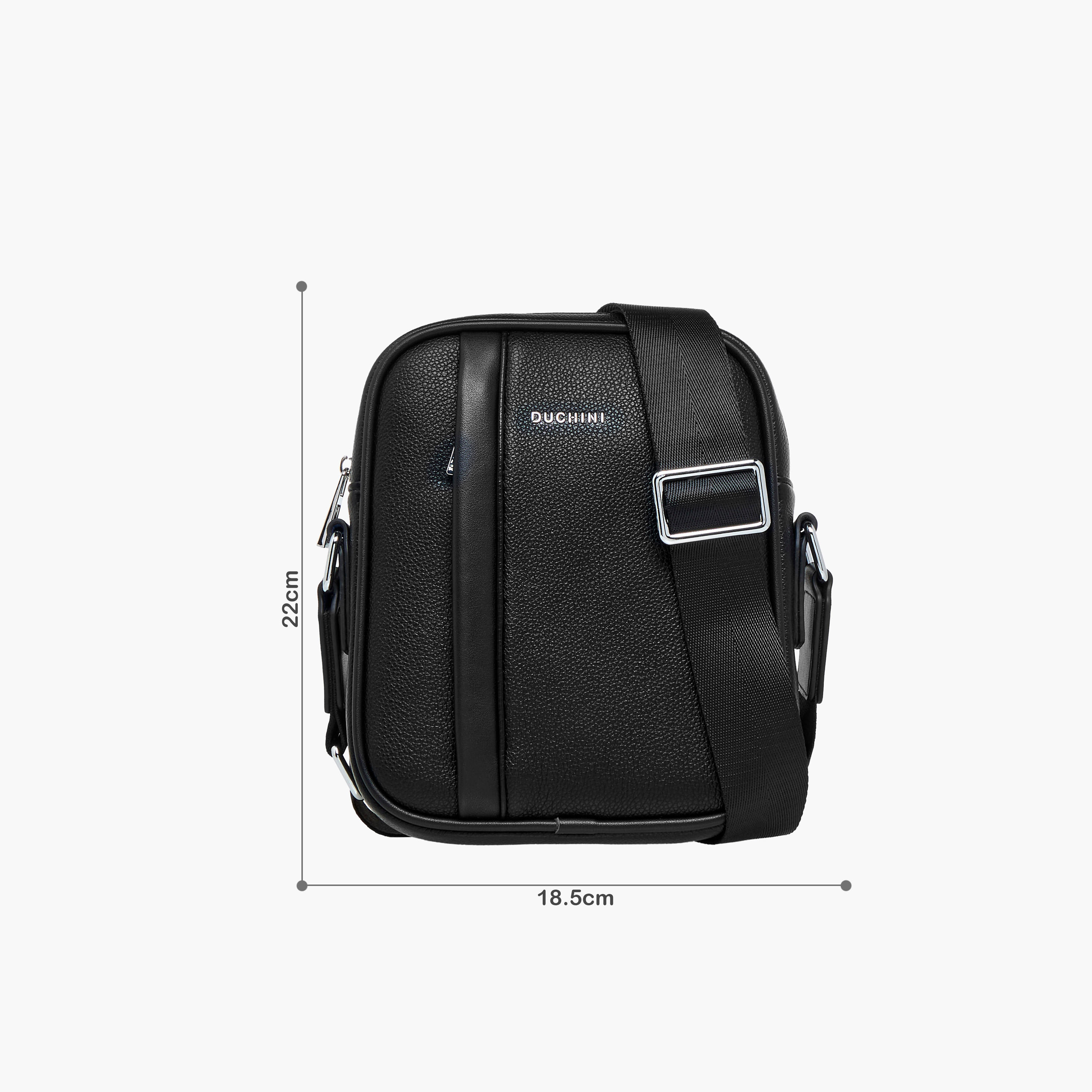 Duchini Solid Crossbody Bag with Adjustable Strap-men-bags-image-2
