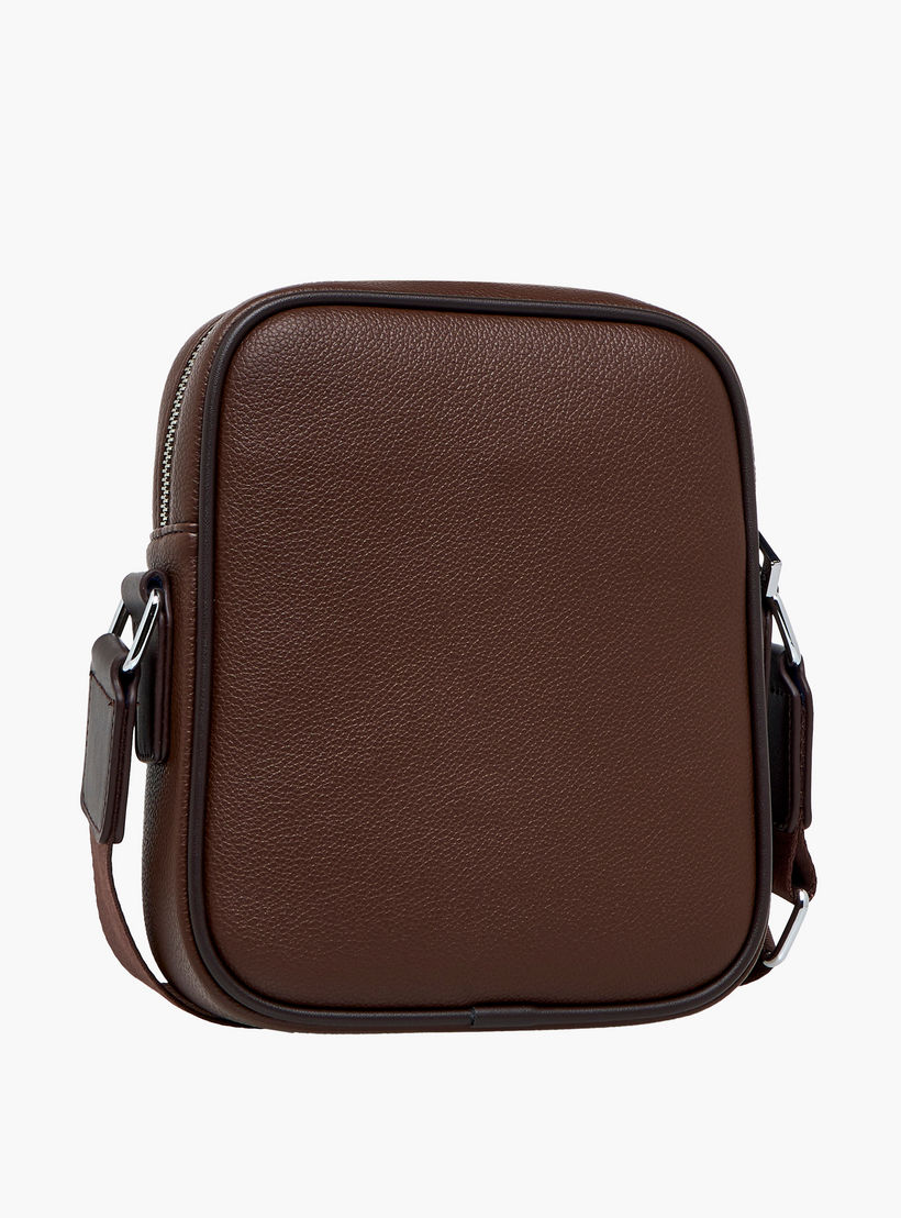 Duchini Solid Crossbody Bag with Adjustable Strap-men-bags-image-4