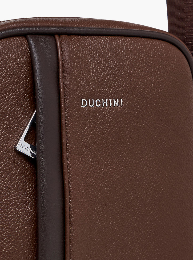 Duchini Solid Crossbody Bag with Adjustable Strap-men-bags-image-5