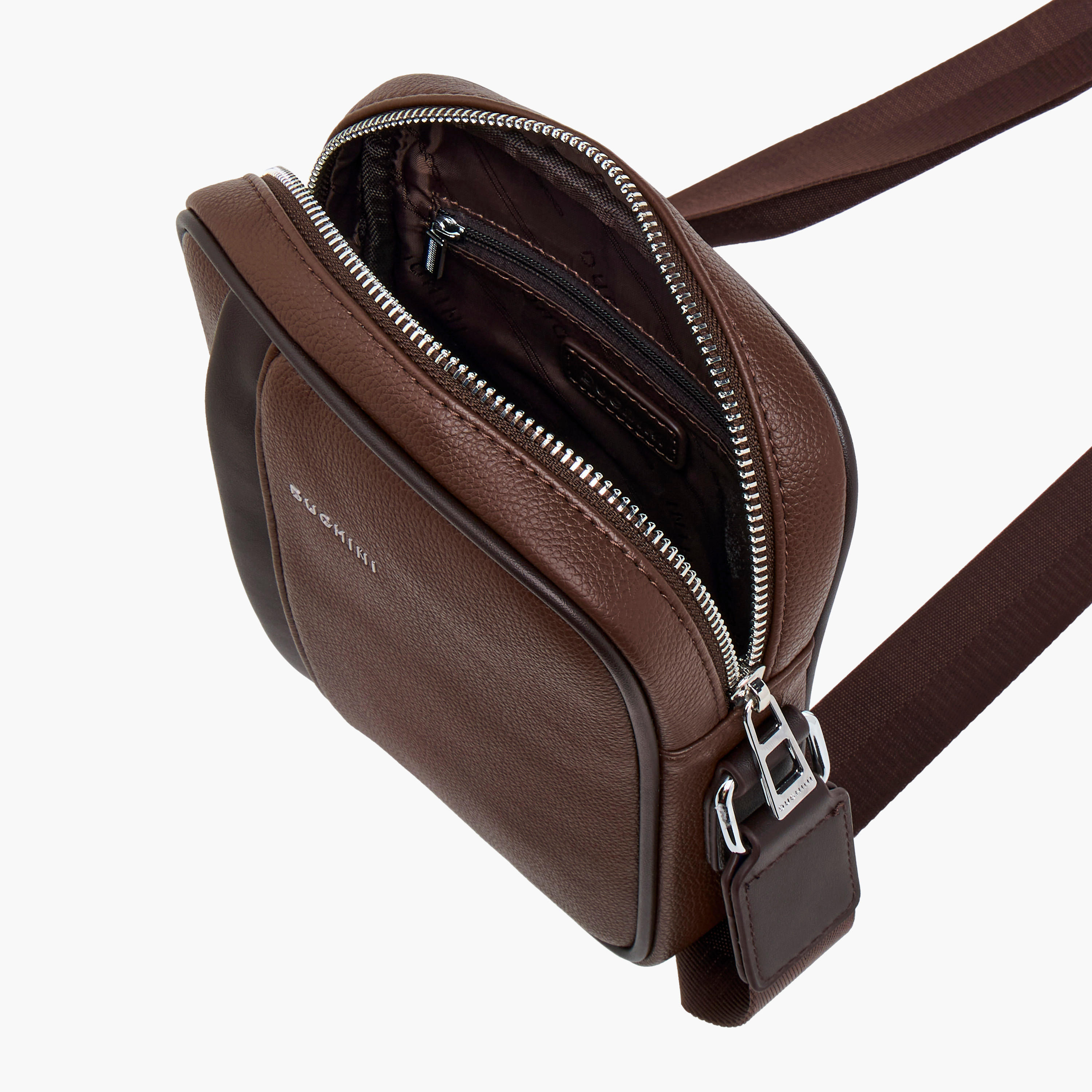 Duchini Solid Crossbody Bag with Adjustable Strap-men-bags-image-8