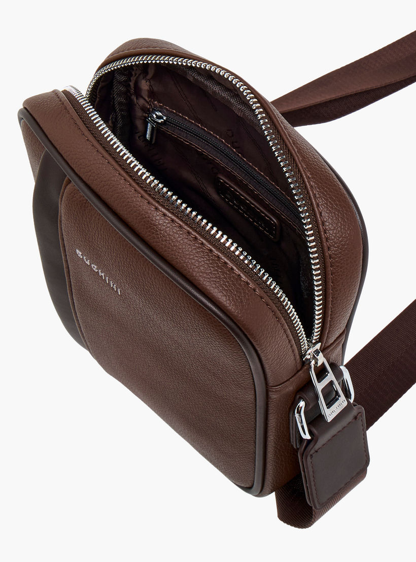 Duchini Solid Crossbody Bag with Adjustable Strap-men-bags-image-8