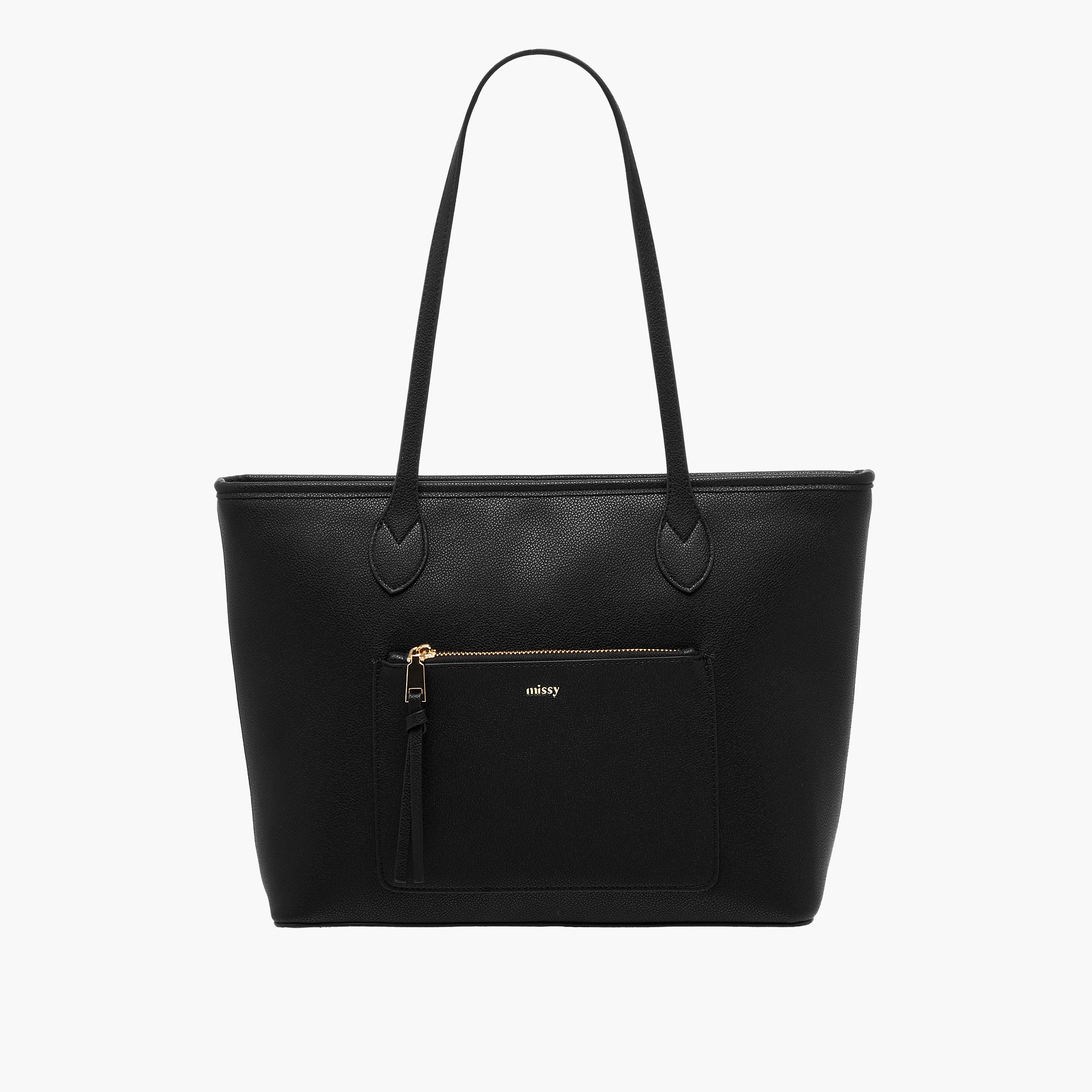 شنطة توتي سادة بمقبض مزدوج وسحاب إغلاق من ميسي-women-bagsandwallets-handbags-image-1