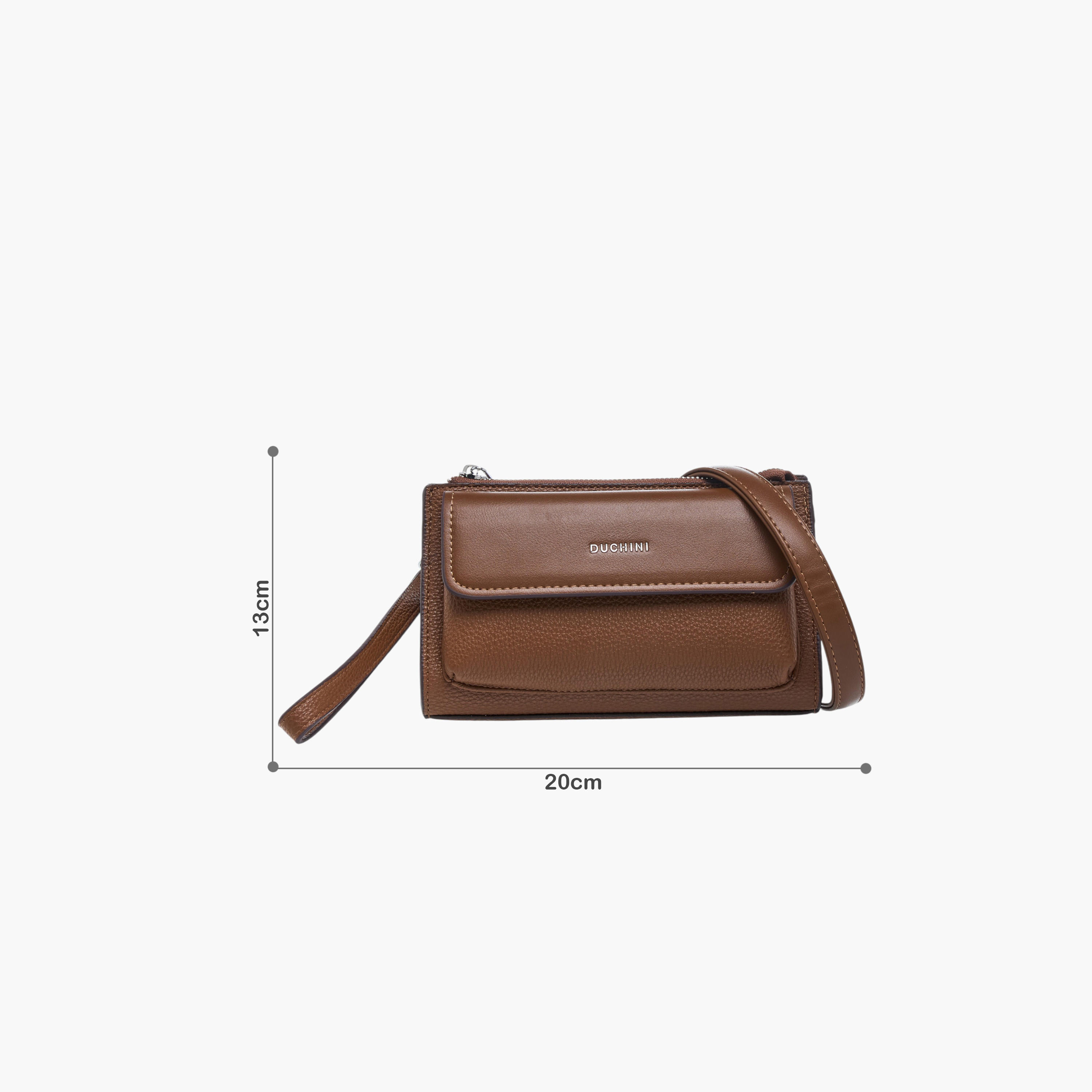 Duchini Solid Bag with Detachable Strap and Zip Closure-travel-accessories-image-2