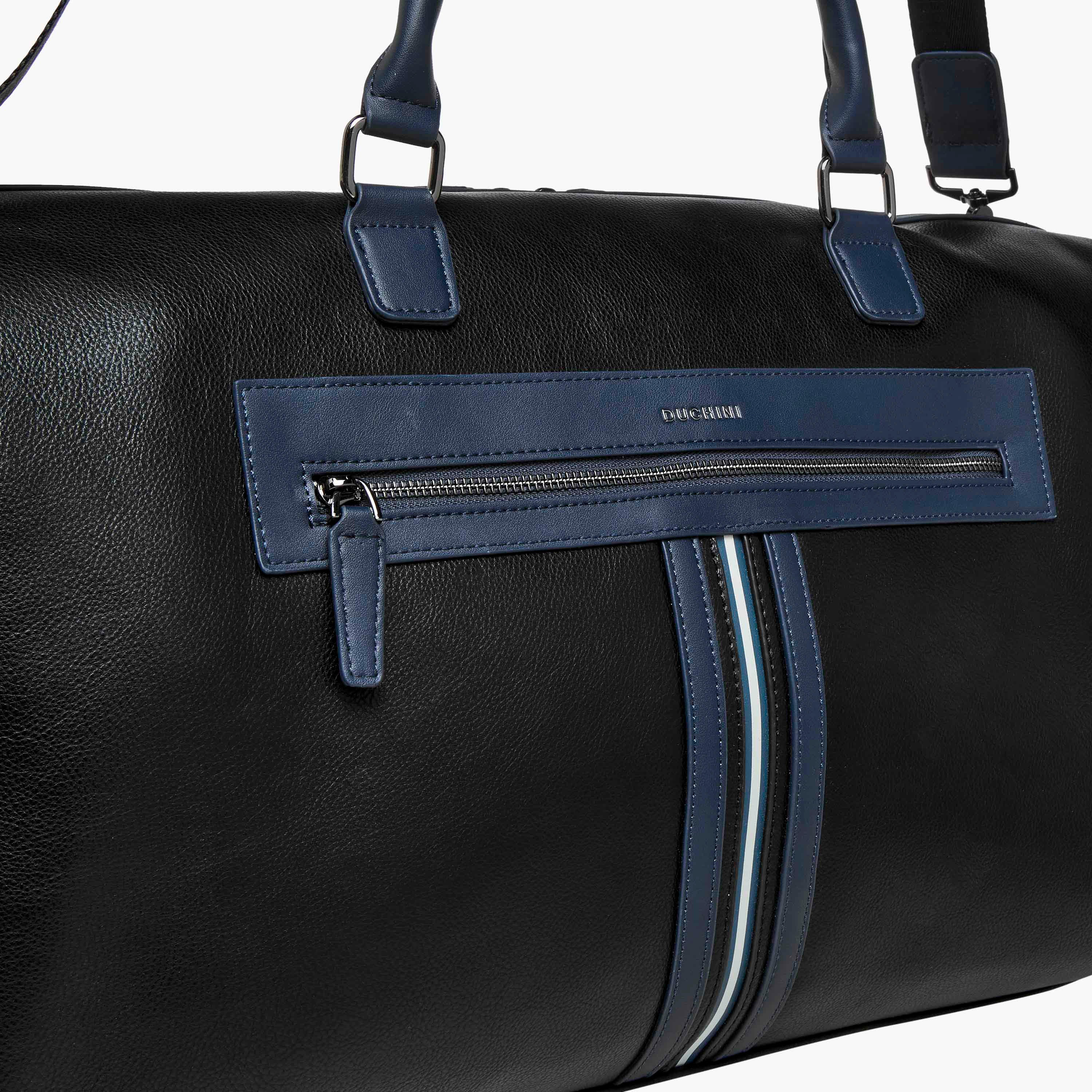 Duchini Solid Duffel Bag with Detachable Strap and Zip Closure-travel-luggagesandbags-dufflebags-image-4