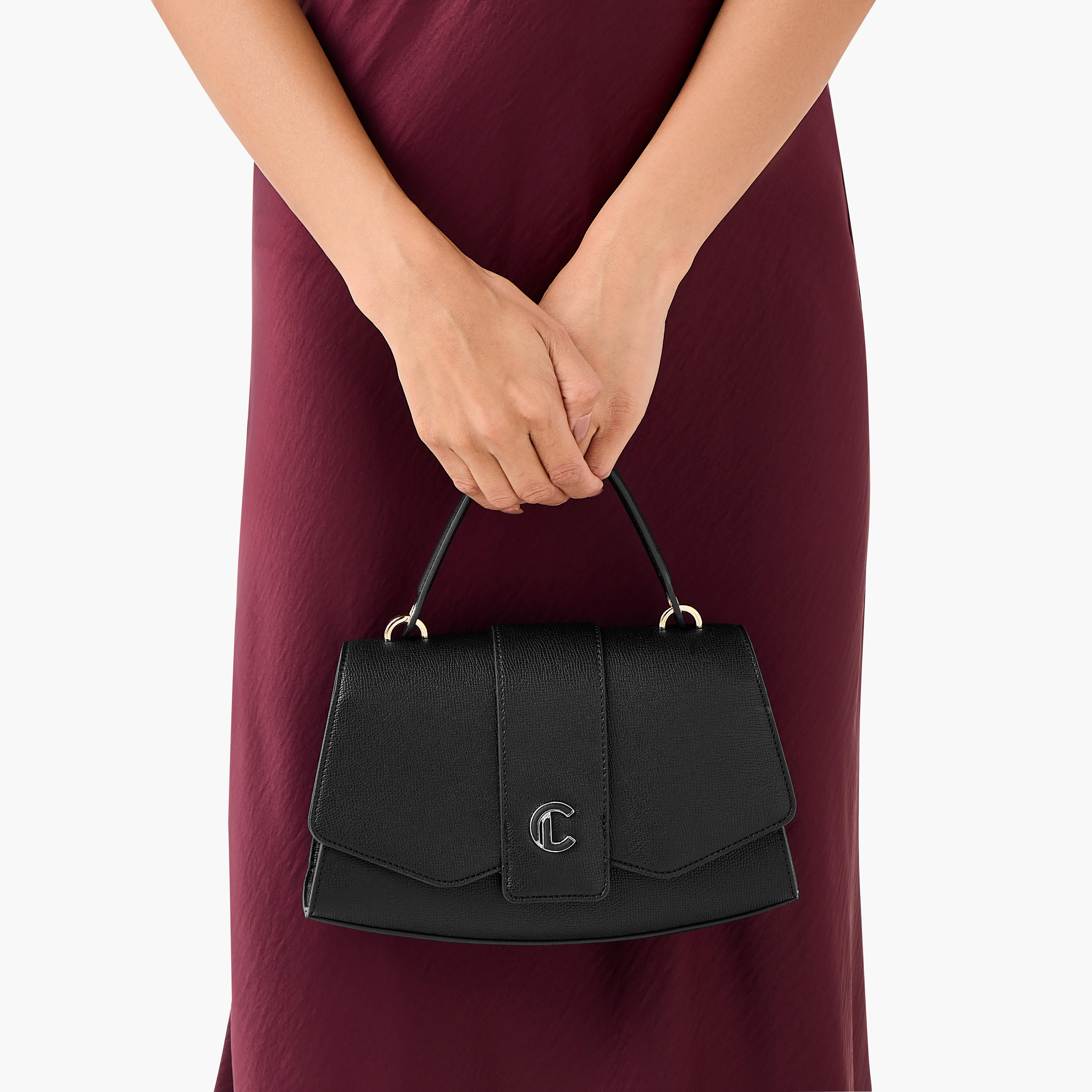 Le Confort Solid Satchel Bag with Detachable Strap and Button Closure-women-bagsandwallets-handbags-image-9
