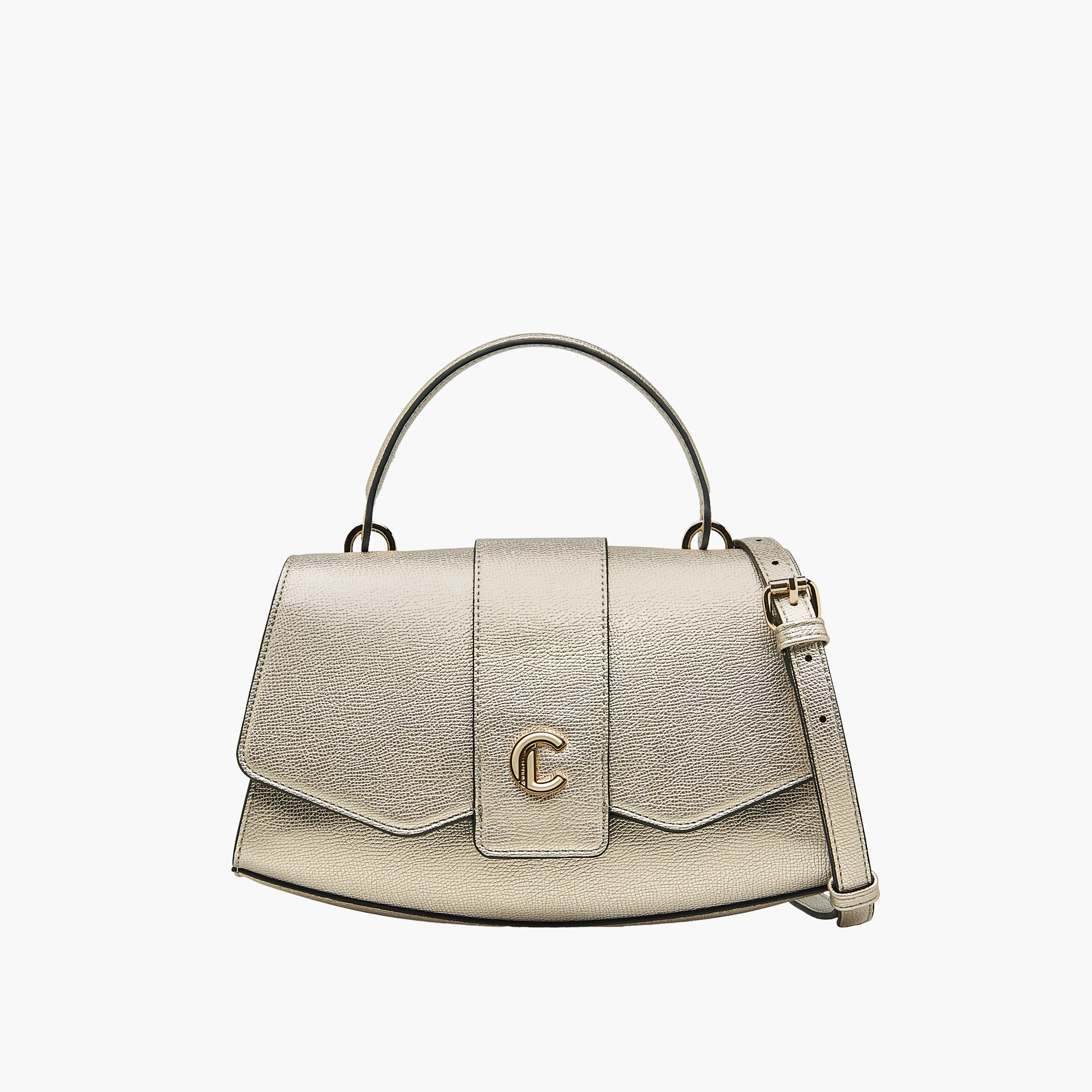Le Confort Solid Satchel Bag with Detachable Strap and Button Closure-women-bagsandwallets-handbags-image-1