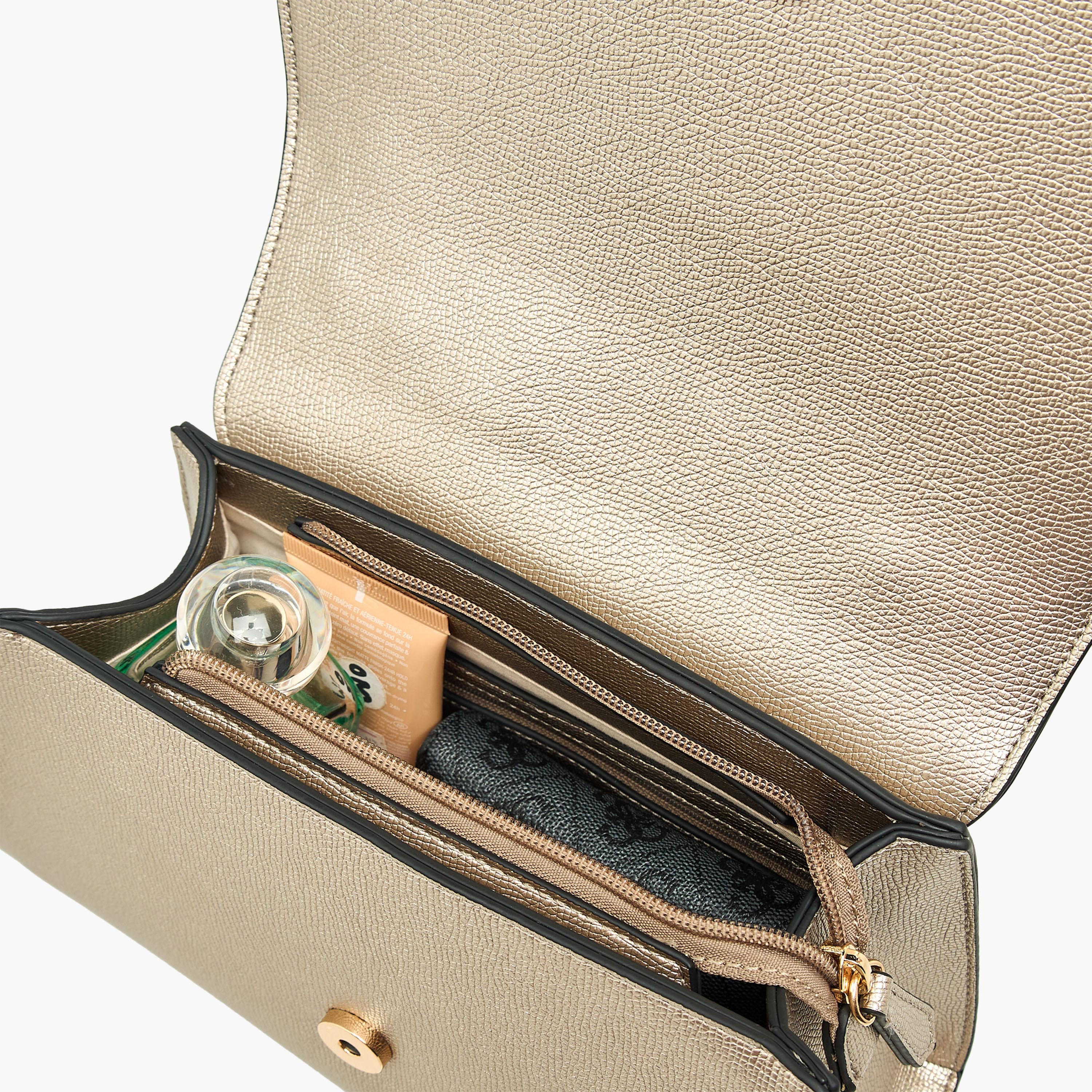 Le Confort Solid Satchel Bag with Detachable Strap and Button Closure-women-bagsandwallets-handbags-image-9
