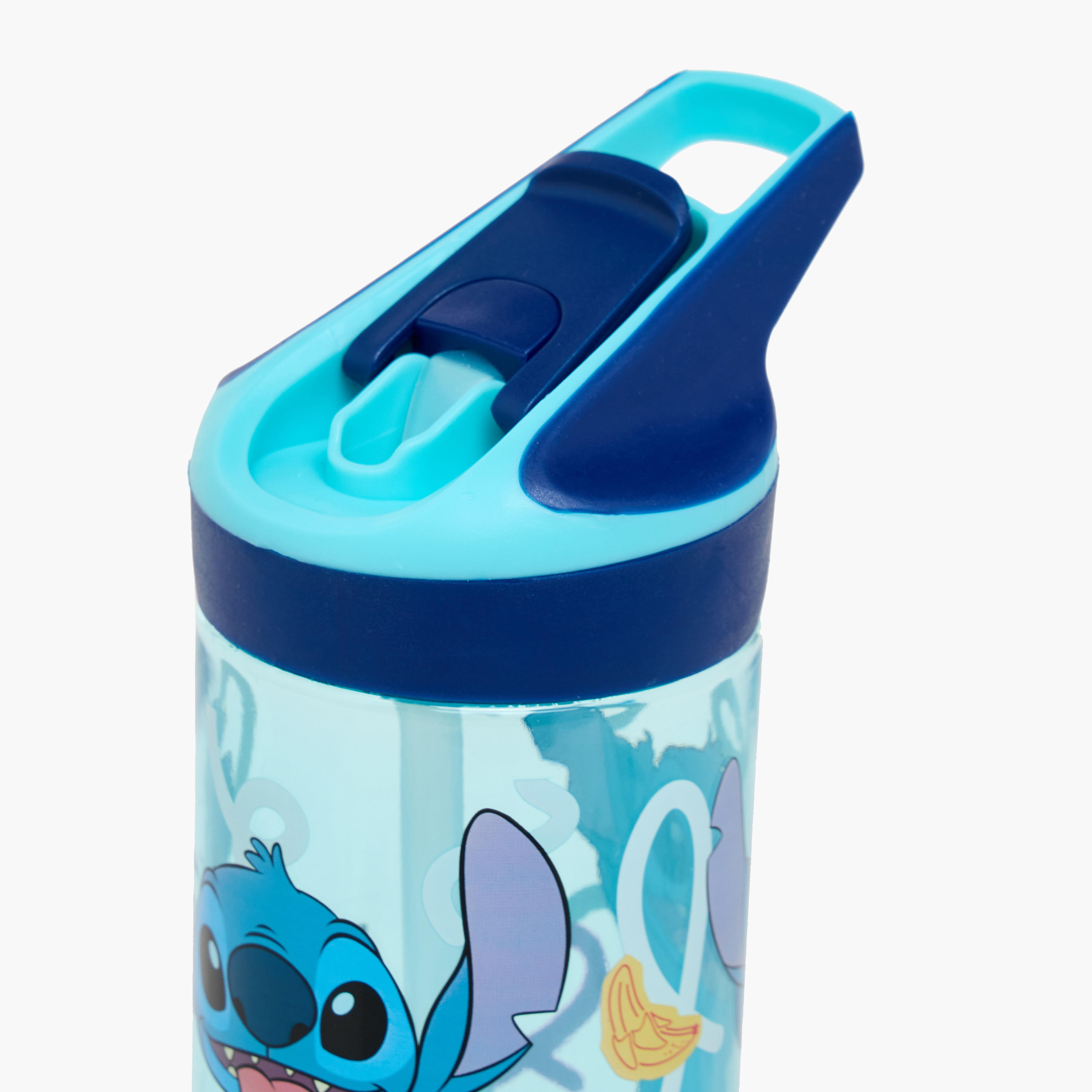 Stitch Print Water Bottle with Straw - 470 ml-school-waterbottles-image-3