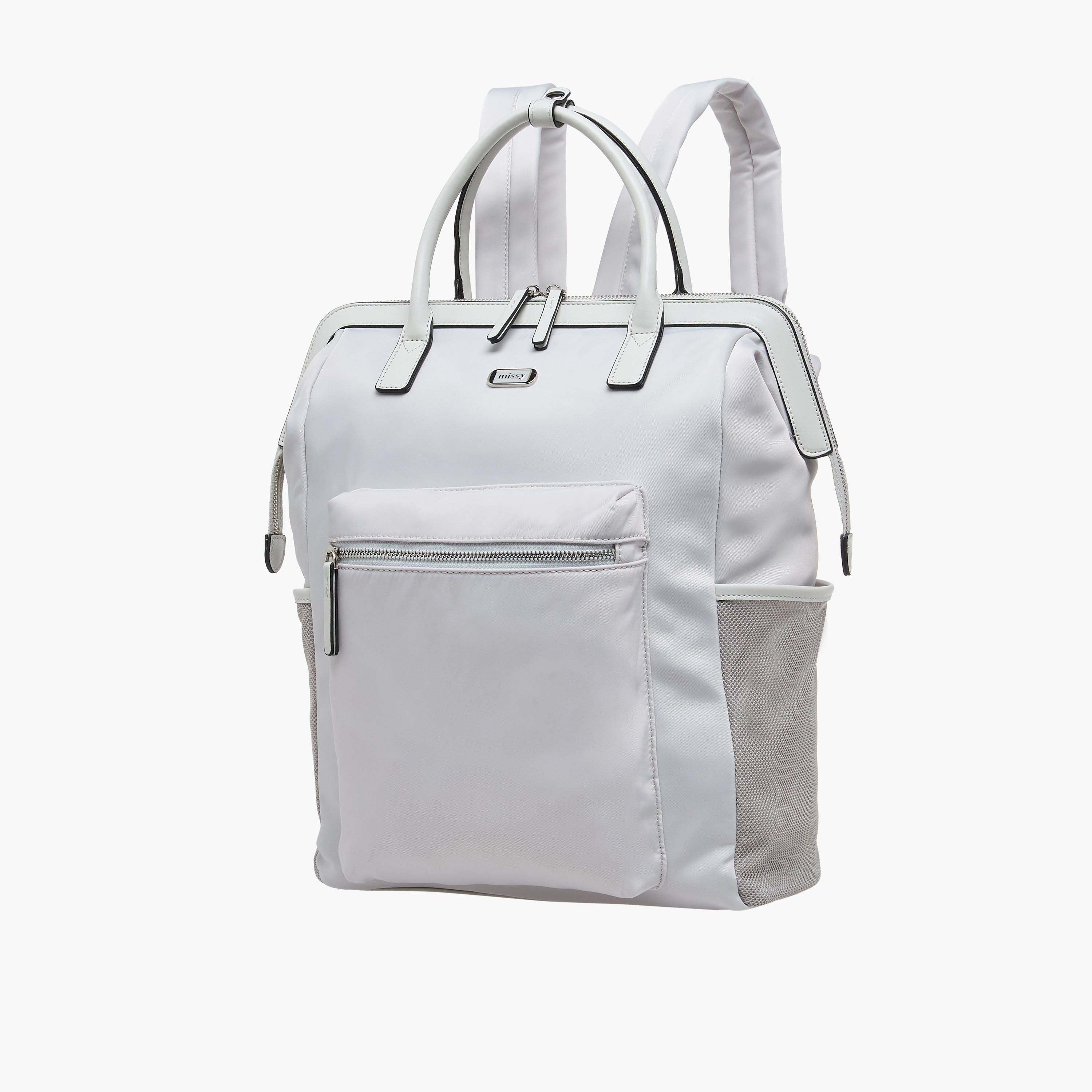 Missy Solid Backpack with Adjustable Straps and Zip Closure - 30x10x35 cm-women-bagsandwallets-backpacks-image-3