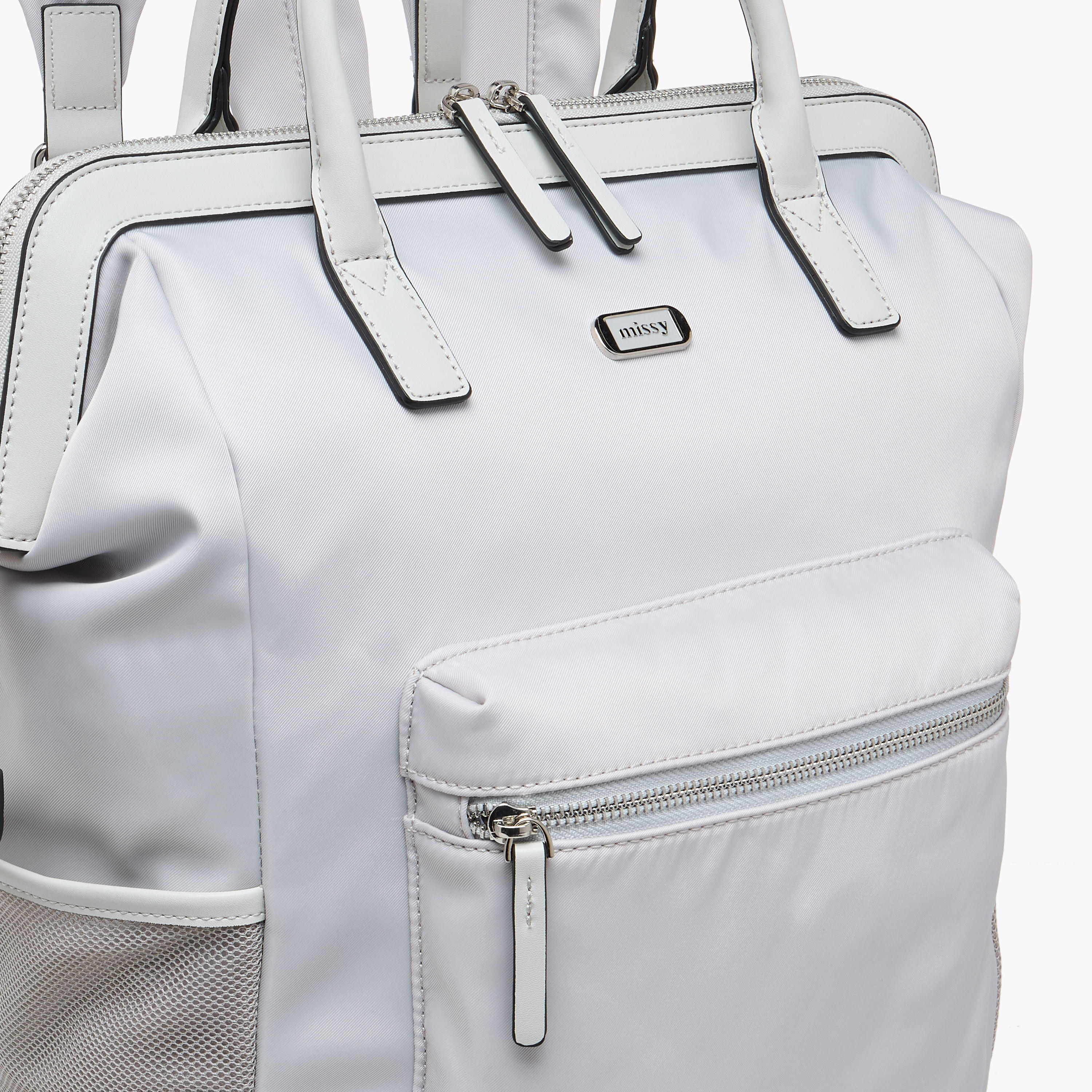 Missy Solid Backpack with Adjustable Straps and Zip Closure - 30x10x35 cm-women-bagsandwallets-backpacks-image-5