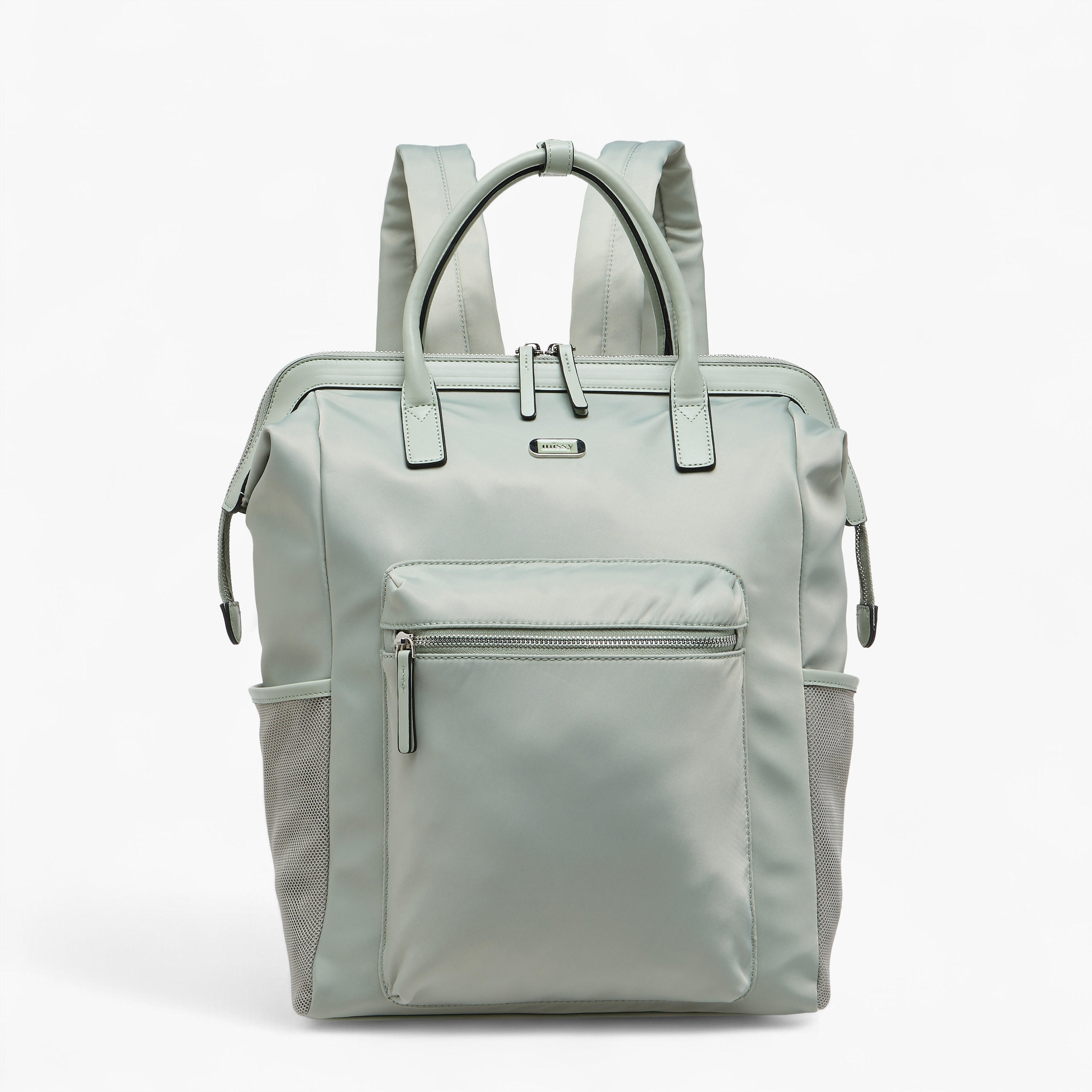 Missy Solid Backpack with Adjustable Straps and Zip Closure - 30x10x35 cm-women-bagsandwallets-backpacks-image-1
