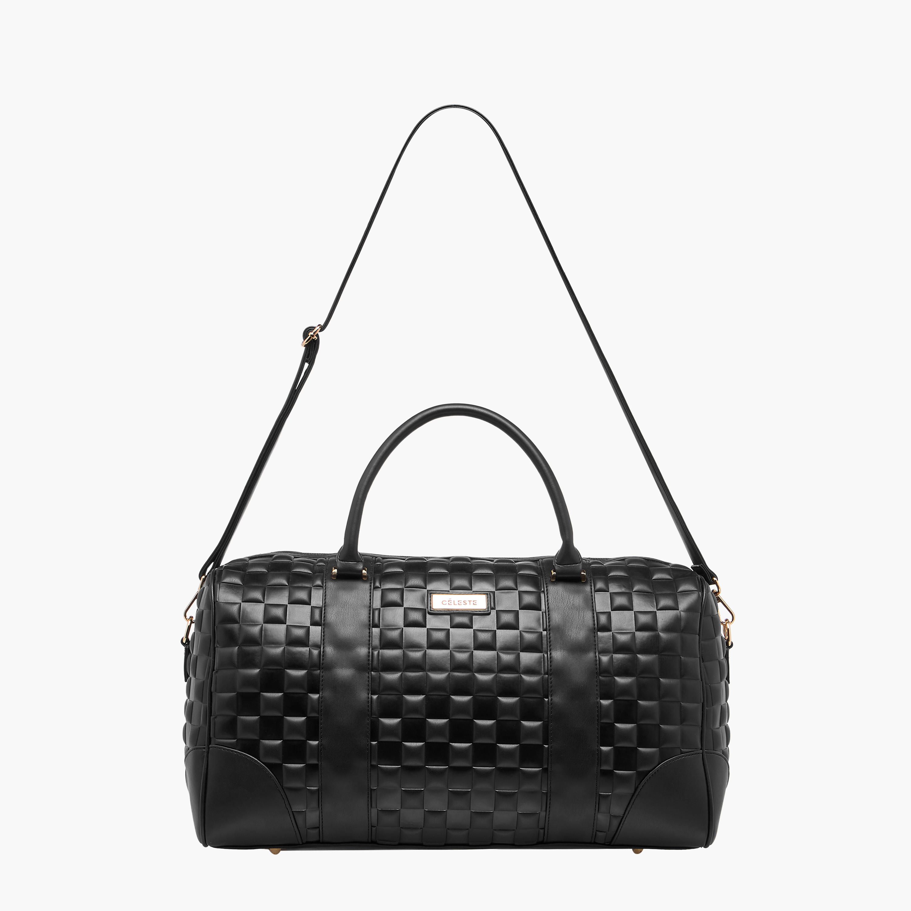 Celeste Textured Duffel Bag with Detachable Strap-travel-luggagesandbags-dufflebags-image-3