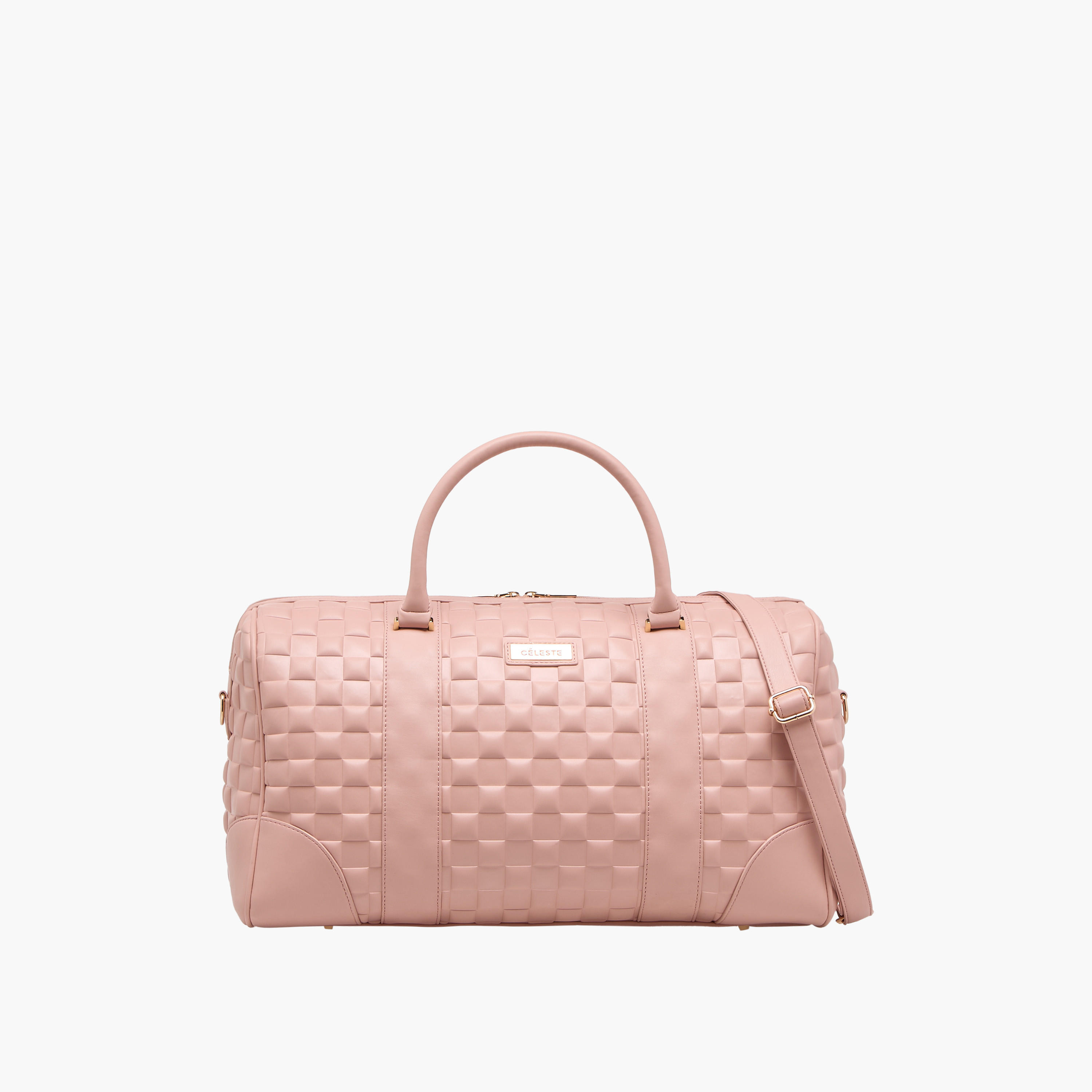 Celeste Textured Duffel Bag with Detachable Strap-travel-luggagesandbags-dufflebags-image-1