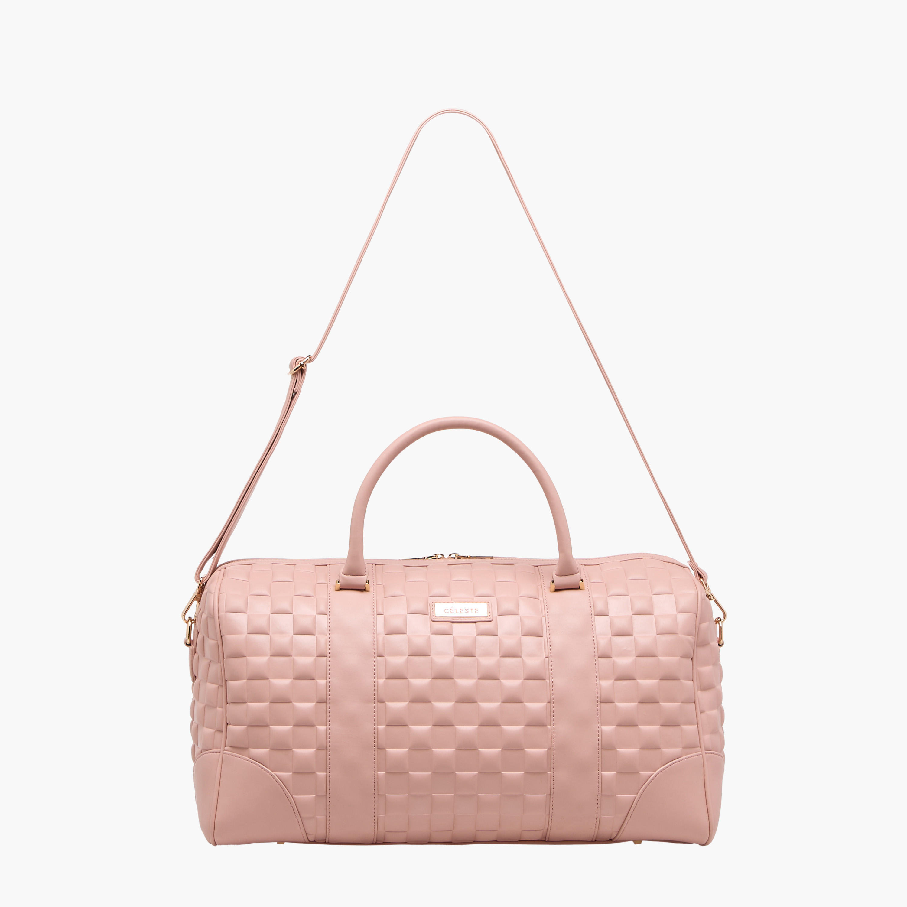 Celeste Textured Duffel Bag with Detachable Strap-travel-luggagesandbags-dufflebags-image-3