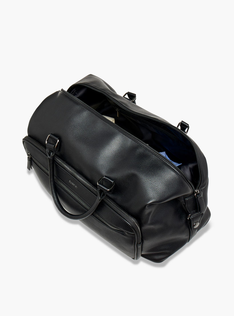 Duchini Textured Duffel Bag with Detachable Strap and Double Handle-travel-luggagesandbags-dufflebags-image-8