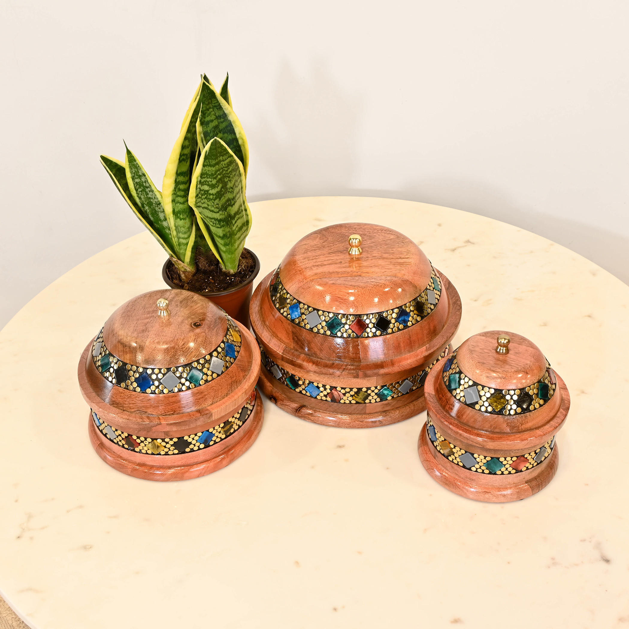 Crafted by Lifestyle Embellished Wooden Decorative Box - 27 cms-household-decor-boxesandtrays-image-3