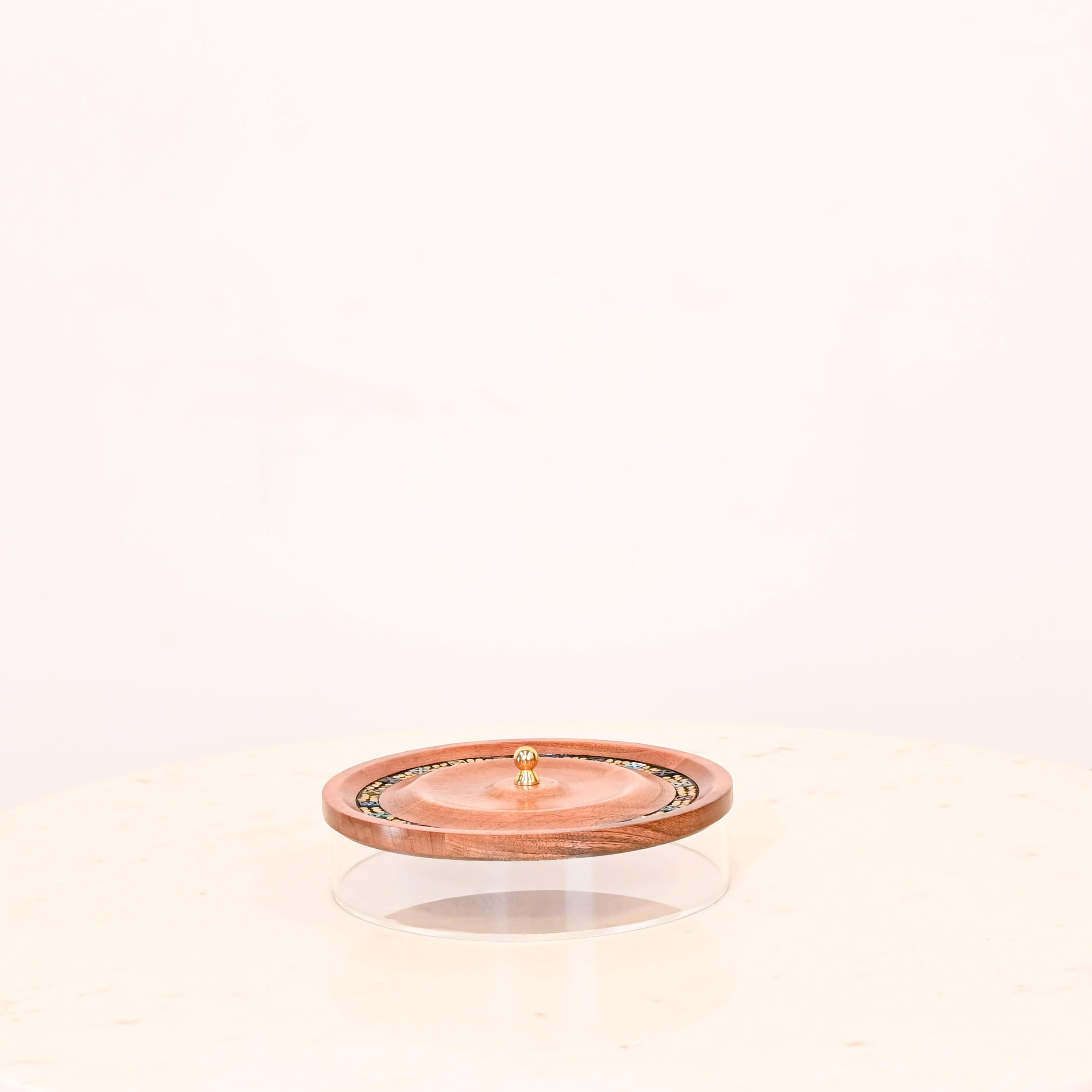 Crafted by Lifestyle Embellished Decorative Acrylic Box with Wooden Lid-household-decor-boxesandtrays-image-1