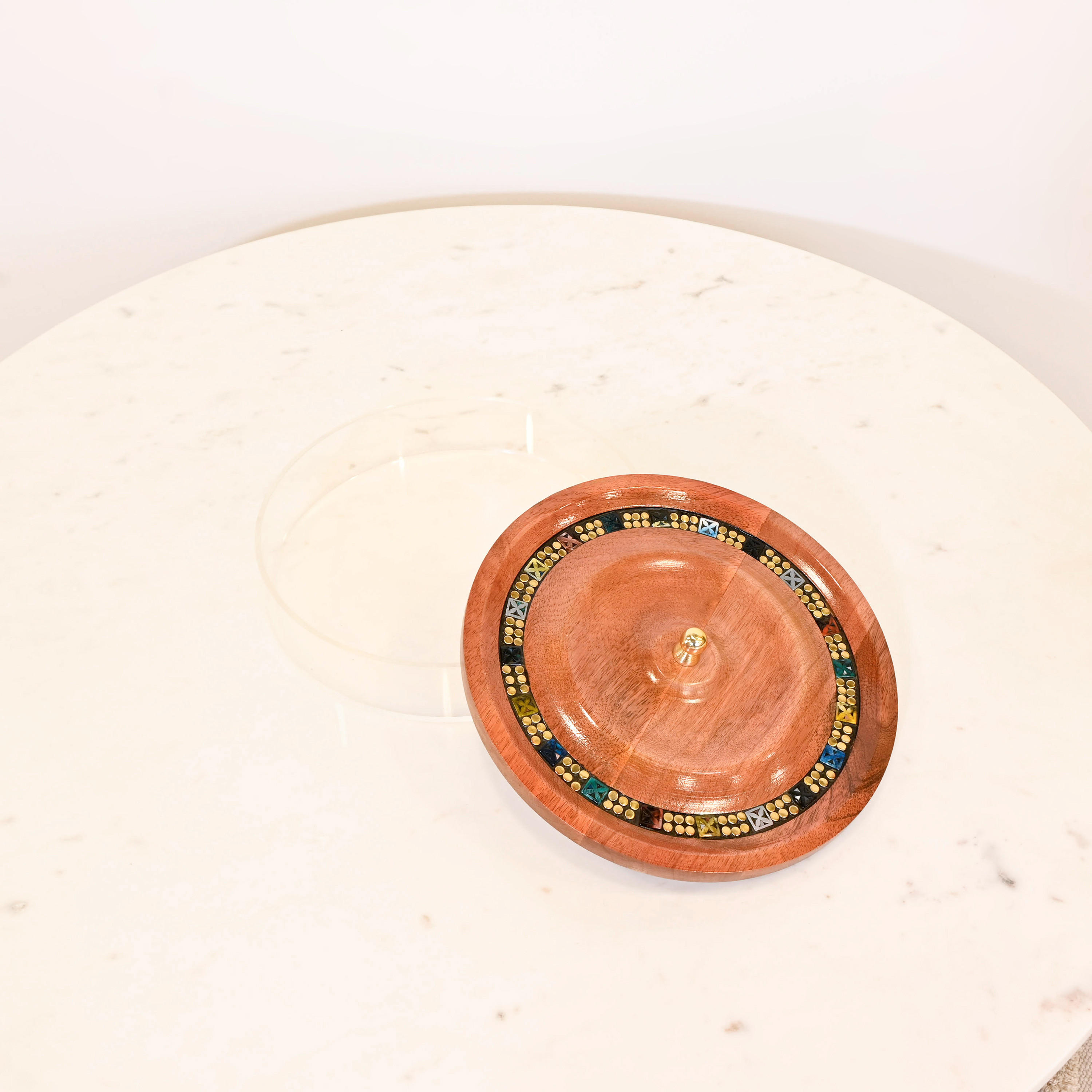 Crafted by Lifestyle Embellished Decorative Acrylic Box with Wooden Lid-household-decor-boxesandtrays-image-3