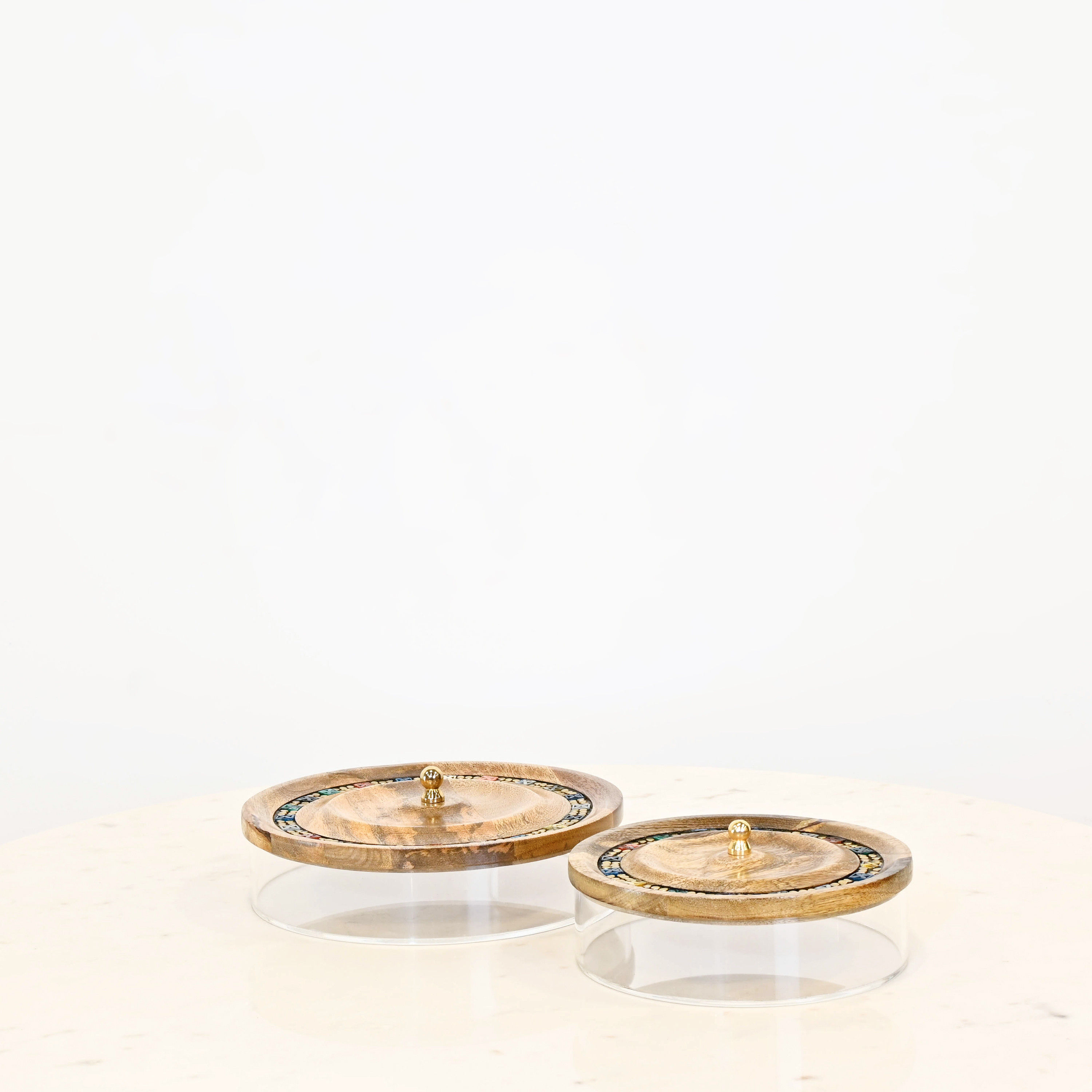 Crafted by Lifestyle Embellished Decorative Acrylic Box with Wooden Lid-household-decor-boxesandtrays-image-4