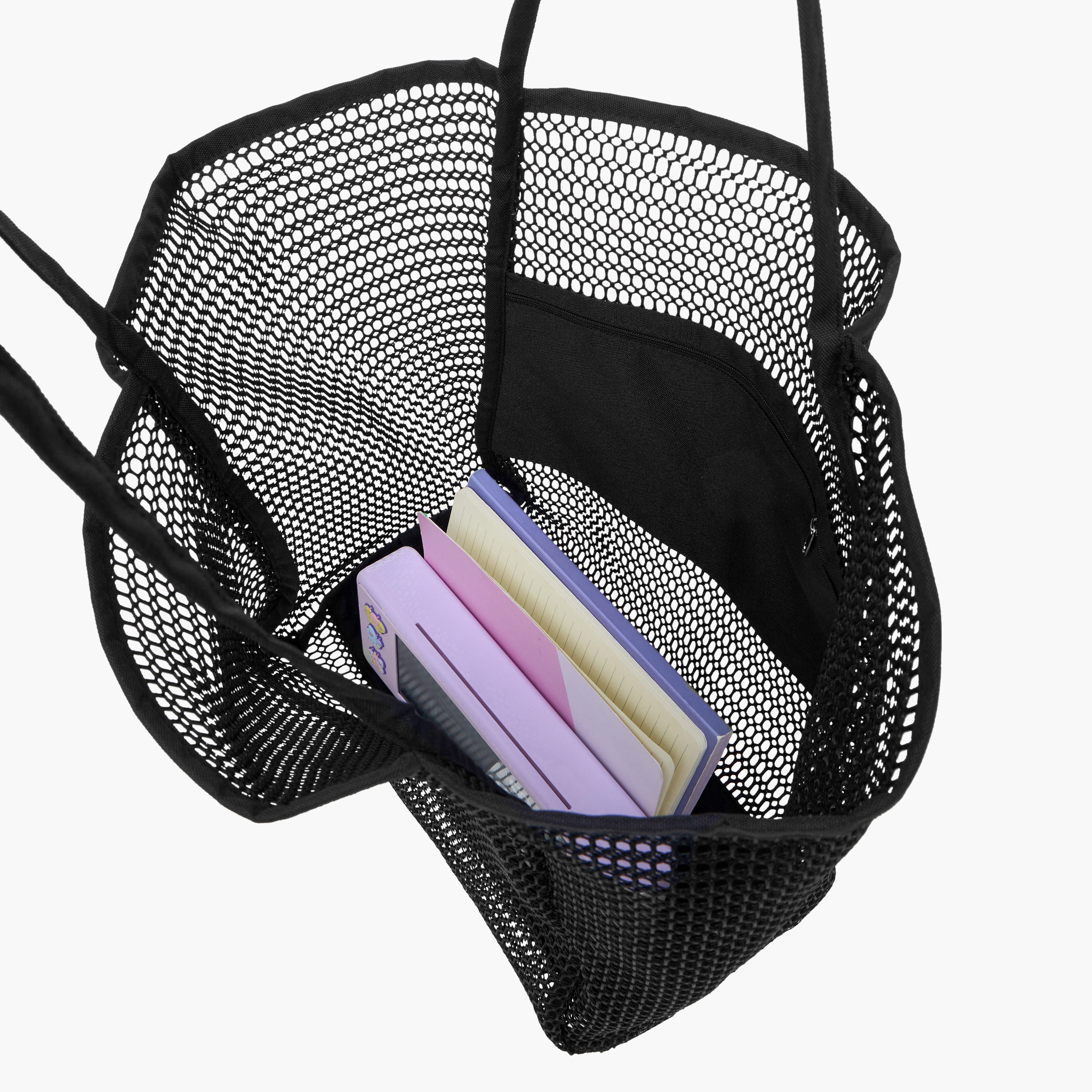 Mesh Tote Bag with Inner Pocket and Double Handle-women-bagsandwallets-handbags-image-7