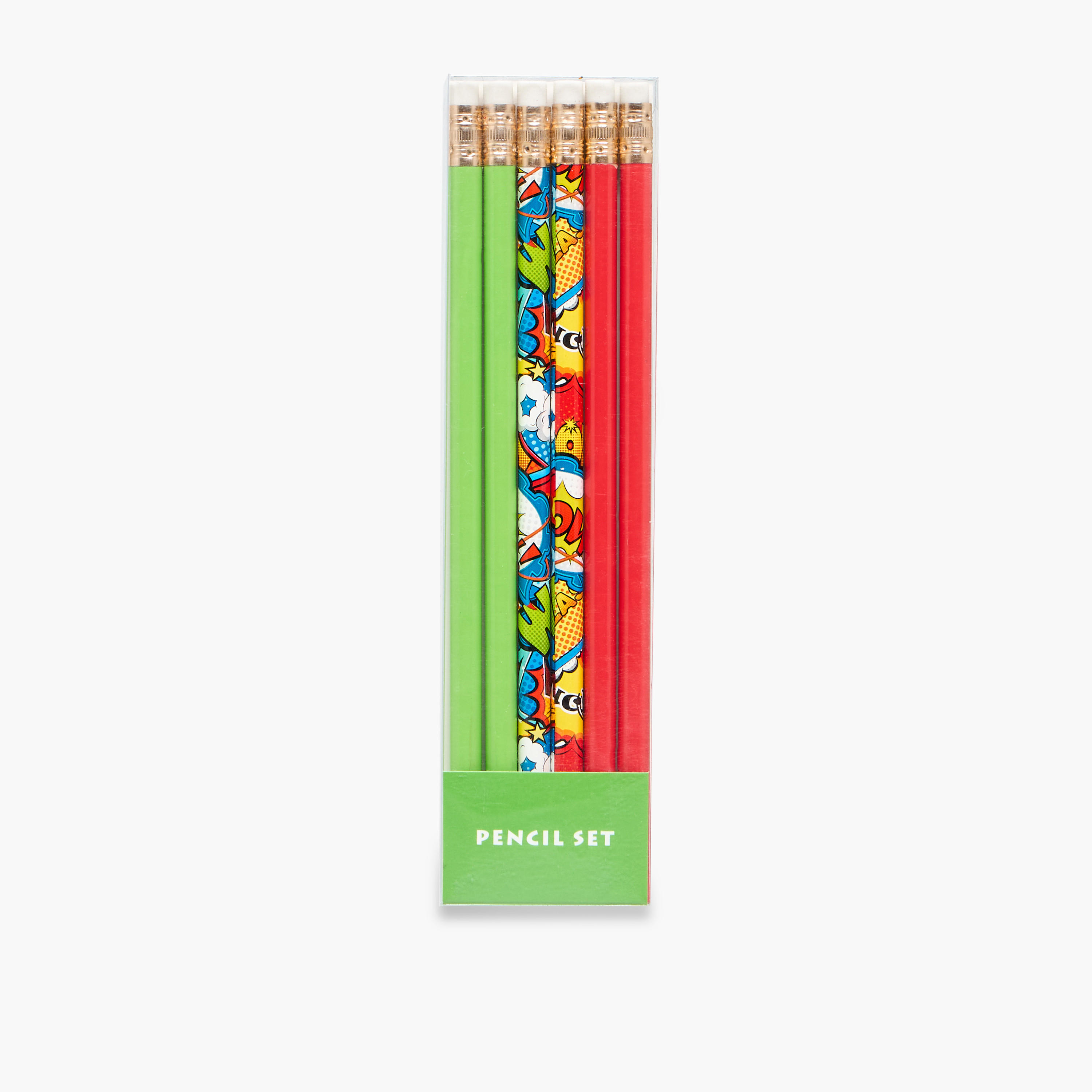 Wooden Pencil with Eraser - Set of 6-school-stationery-pensandpencils-image-1