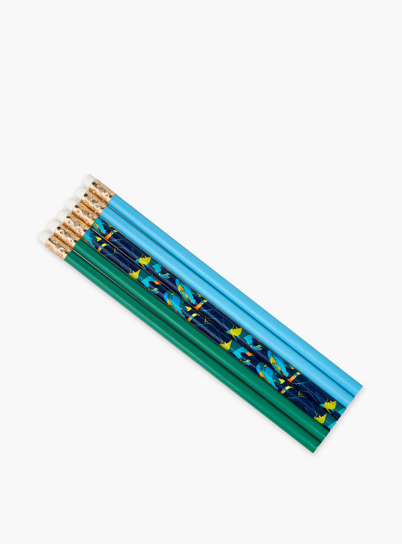 Wooden Pencil with Eraser - Set of 6-school-stationery-pensandpencils-image-2