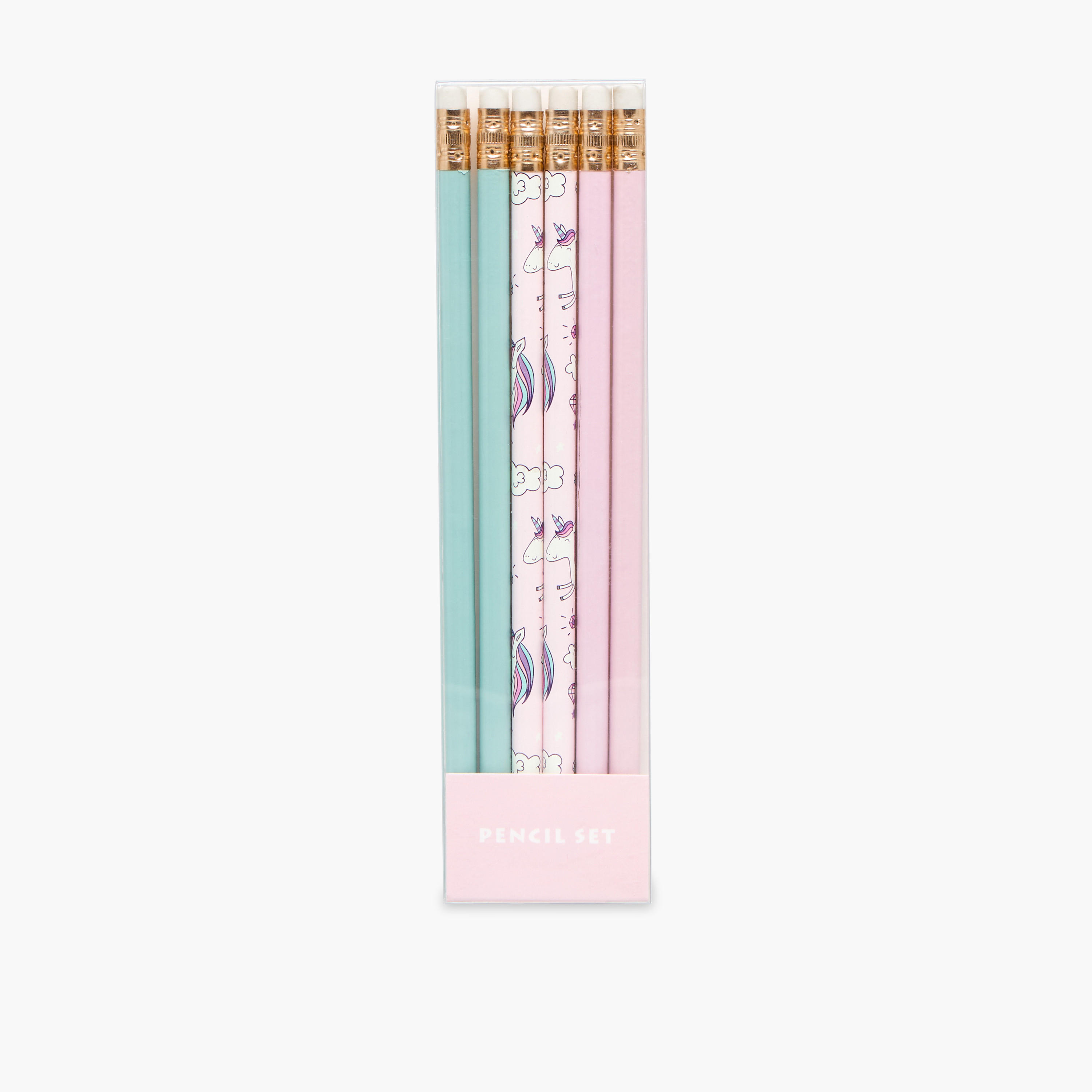 Wooden Pencil with Eraser - Set of 6-school-stationery-pensandpencils-image-1