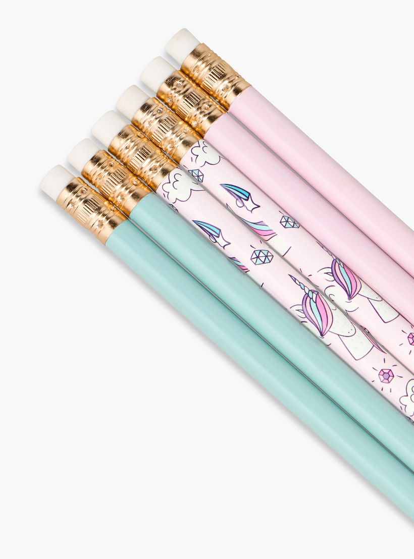 Wooden Pencil with Eraser - Set of 6-school-stationery-pensandpencils-image-3