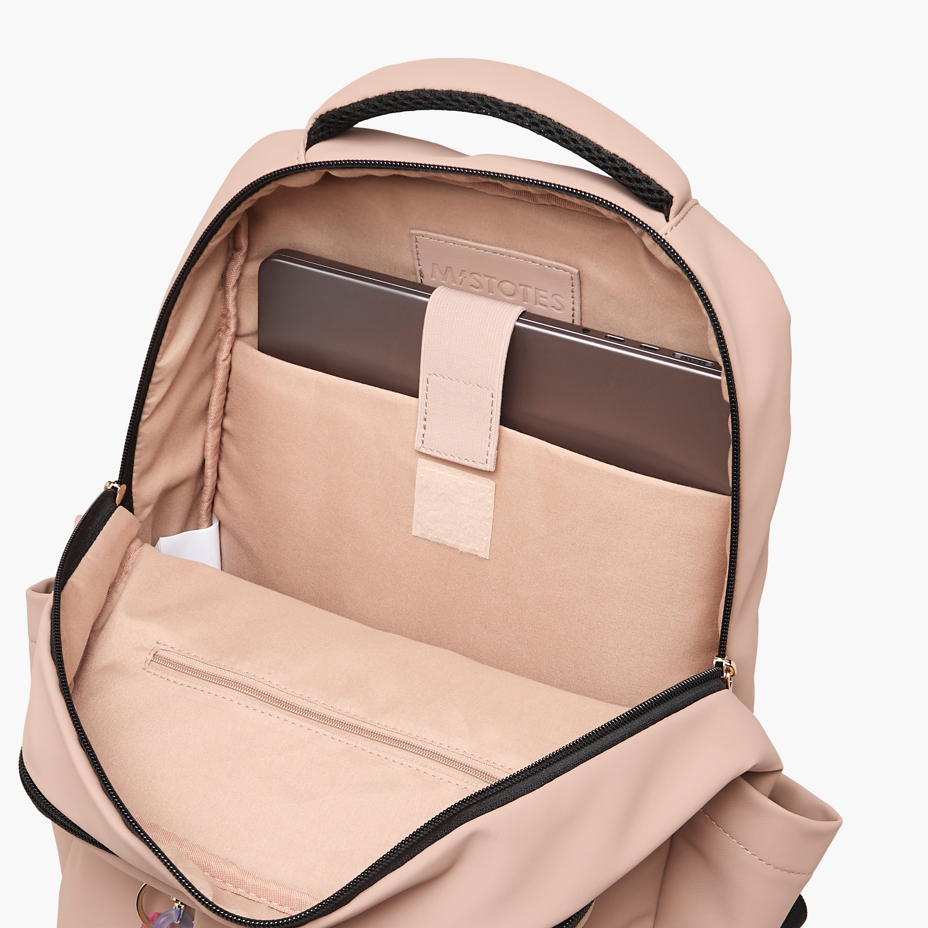 Mistotes Solid Backpack with Adjustable Shoulder Straps and Zip Closure - 28x41x21 cms-women-bagsandwallets-backpacks-image-8