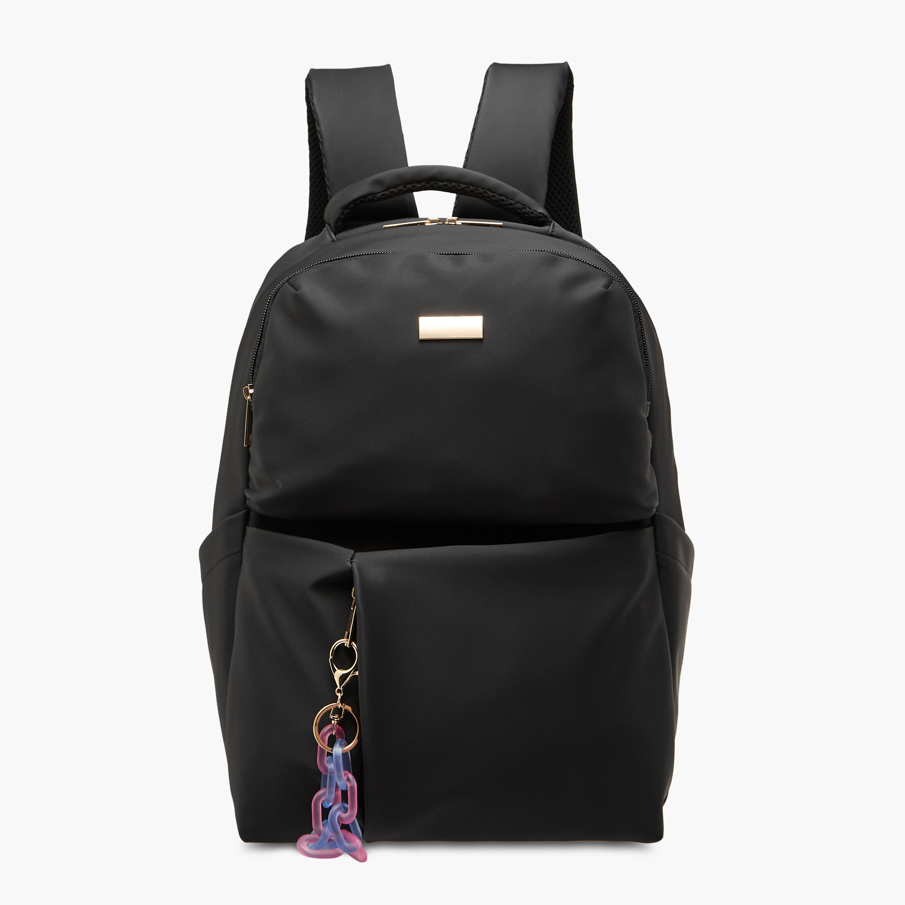 Mistotes Solid Backpack with Adjustable Shoulder Straps and Zip Closure - 28x41x21 cms-women-bagsandwallets-backpacks-image-1
