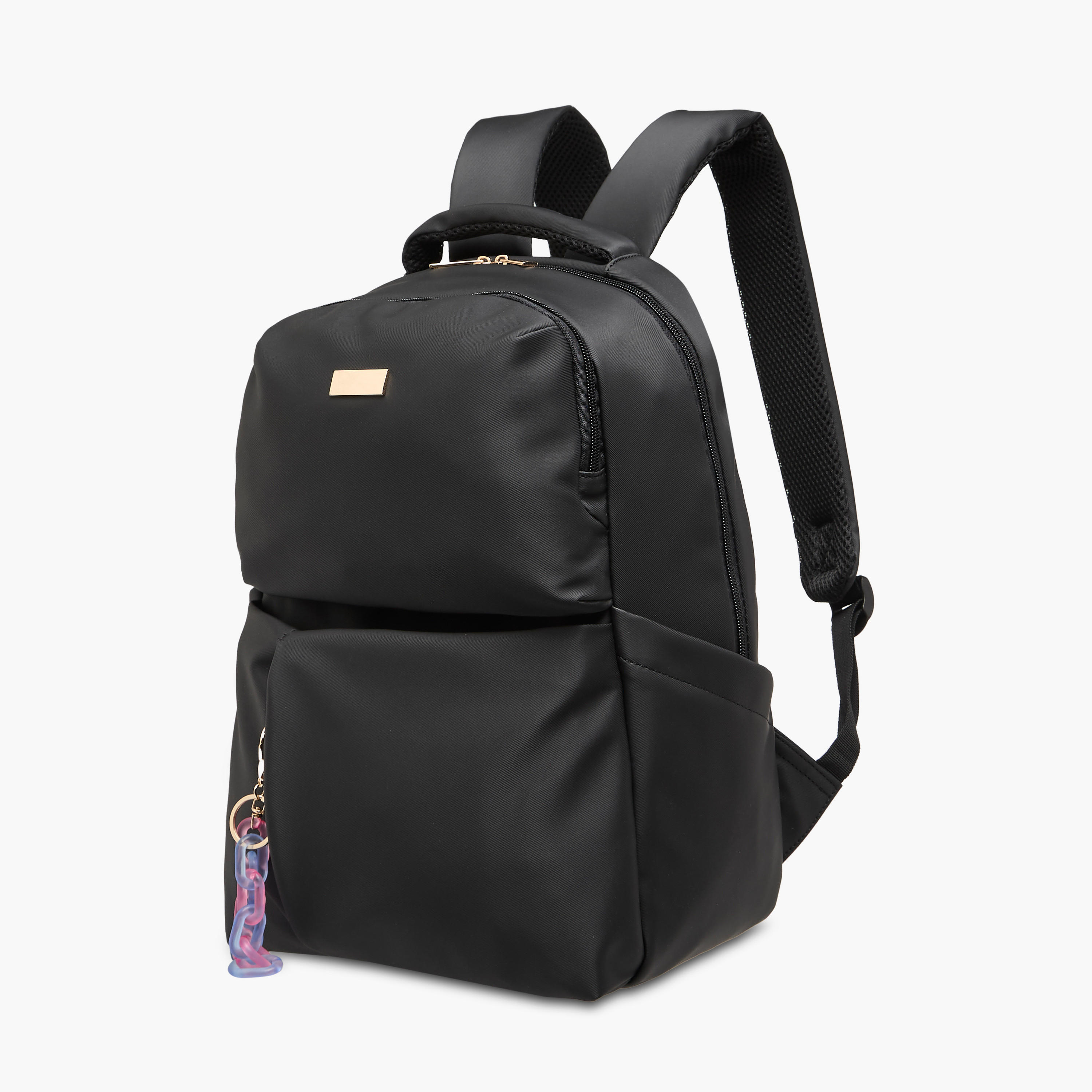 Mistotes Solid Backpack with Adjustable Shoulder Straps and Zip Closure - 28x41x21 cms-women-bagsandwallets-backpacks-image-3
