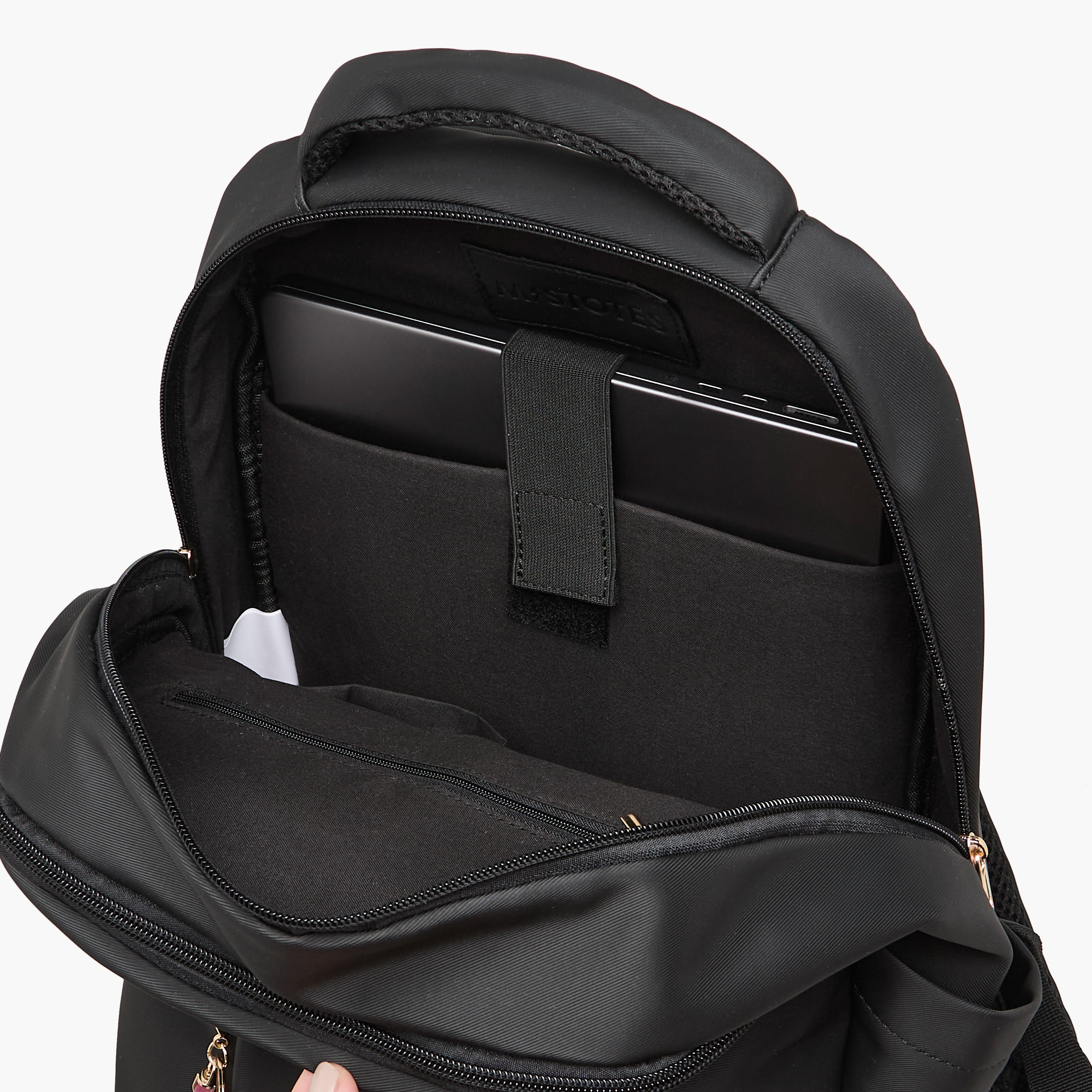 Mistotes Solid Backpack with Adjustable Shoulder Straps and Zip Closure - 28x41x21 cms-women-bagsandwallets-backpacks-image-8