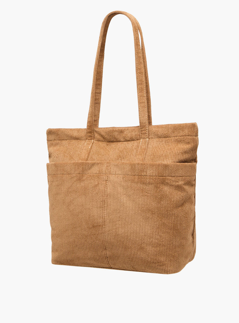 Mistotes Corduroy Tote Bag with Double Handle and Zip Closure-women-bagsandwallets-handbags-image-3