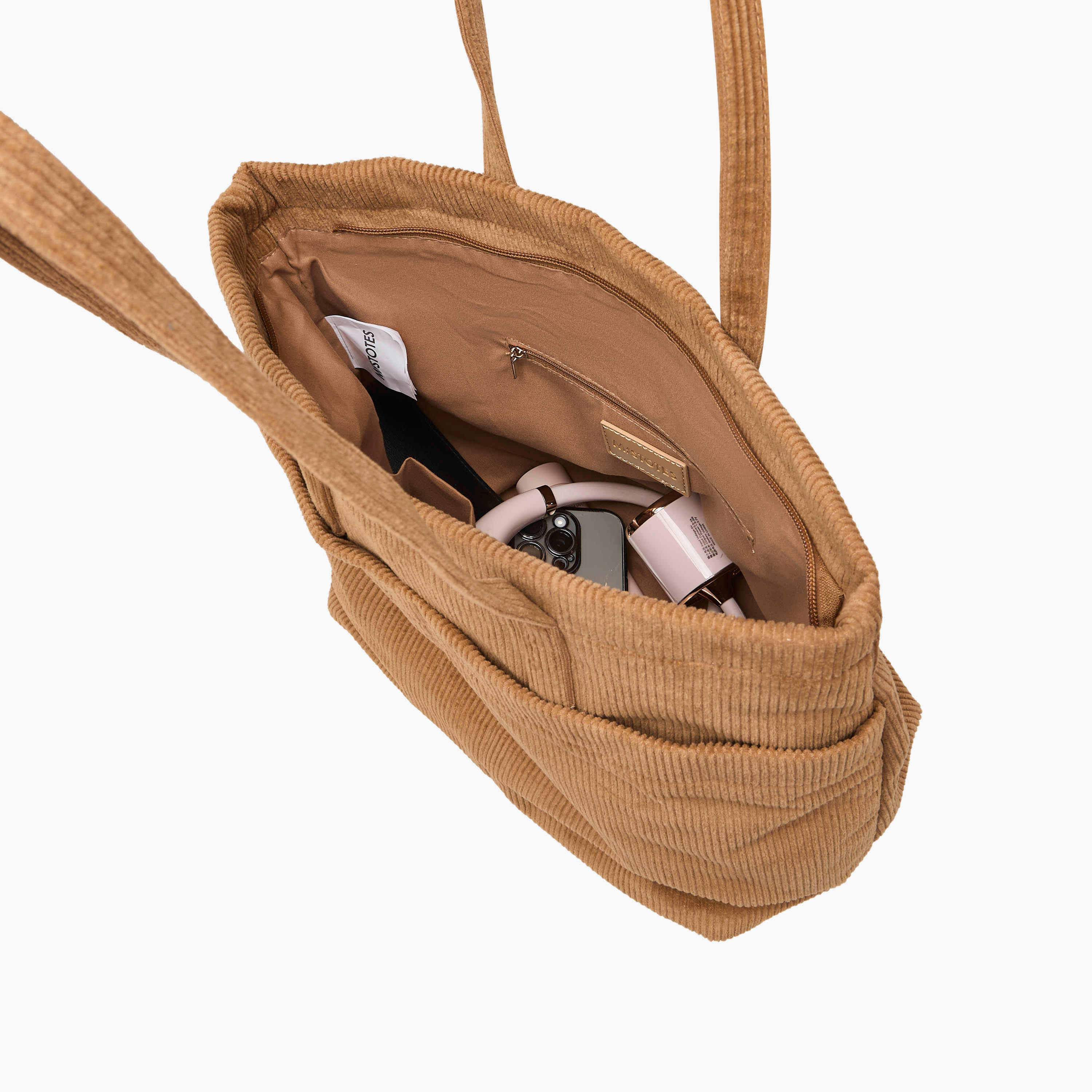 Mistotes Corduroy Tote Bag with Double Handle and Zip Closure-women-bagsandwallets-handbags-image-7